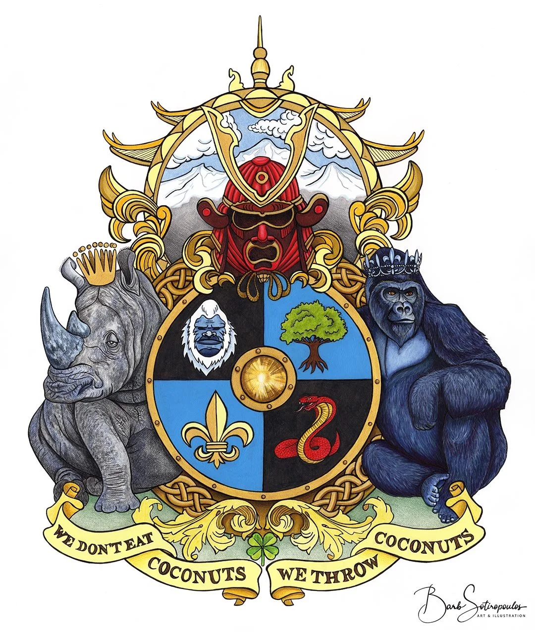 The Woods Family Coat of Arms - 16x20 inches