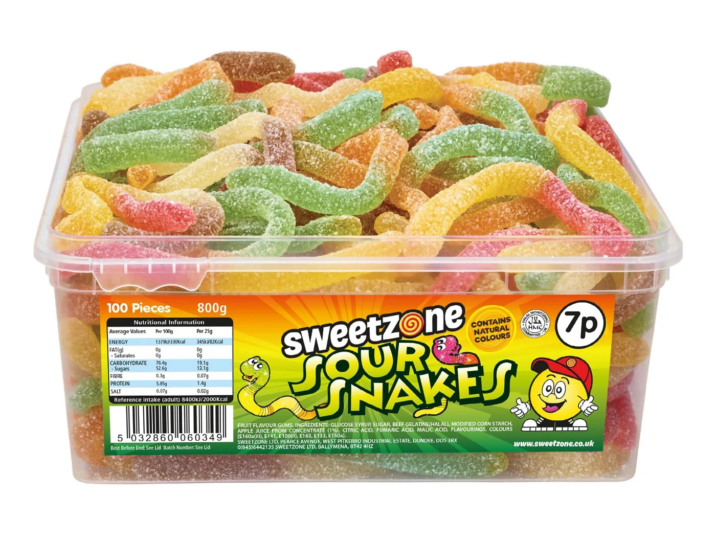 Sour Snakes - 800g (approx. 100 pieces)
Halal.