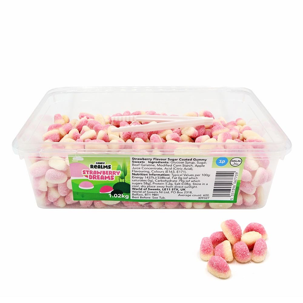 Strawberry Dreams - 1.02kg (approx. 600 pieces)
No Artificial Colours.
Halal.