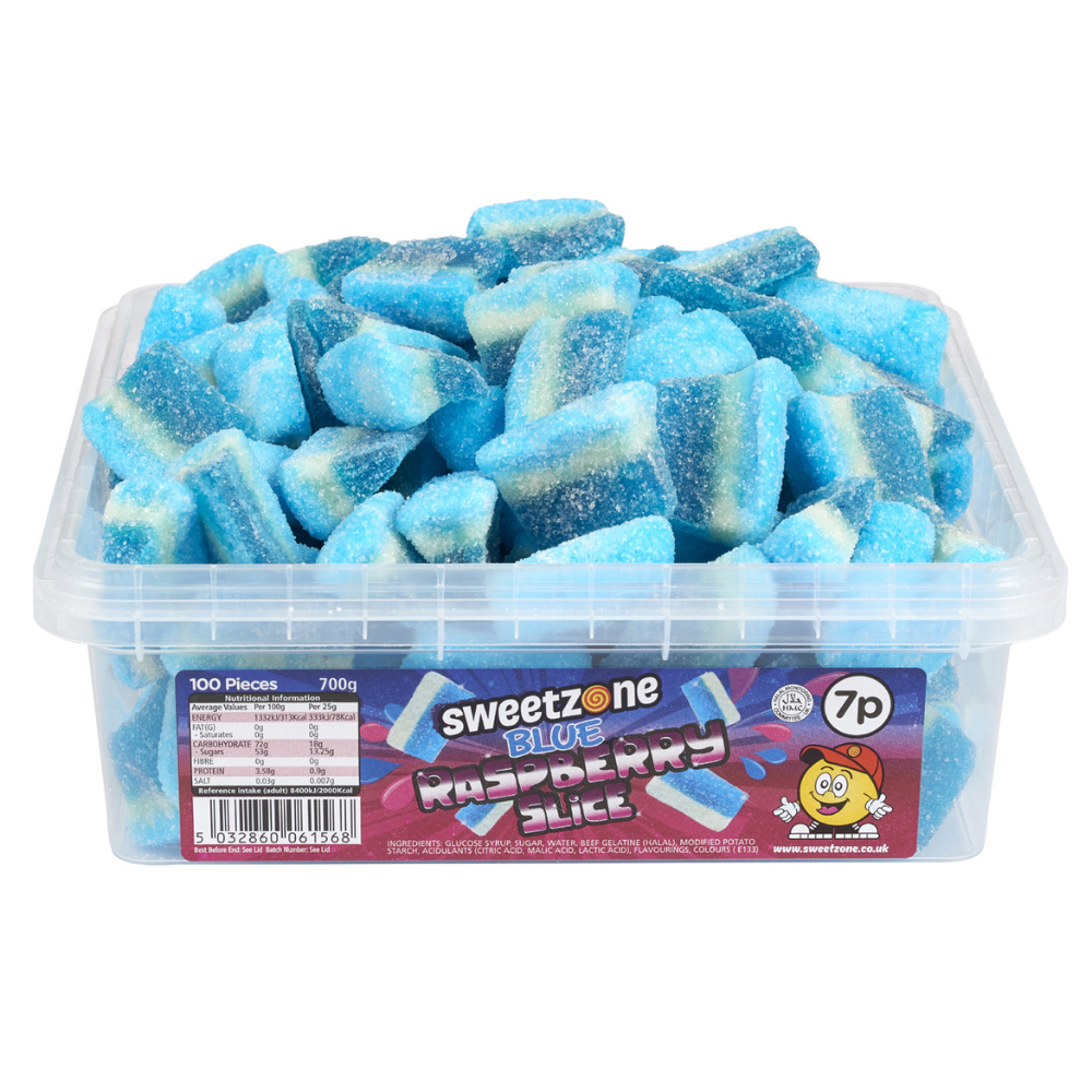 Blue Raspberry Slices - 700g 
Halal.