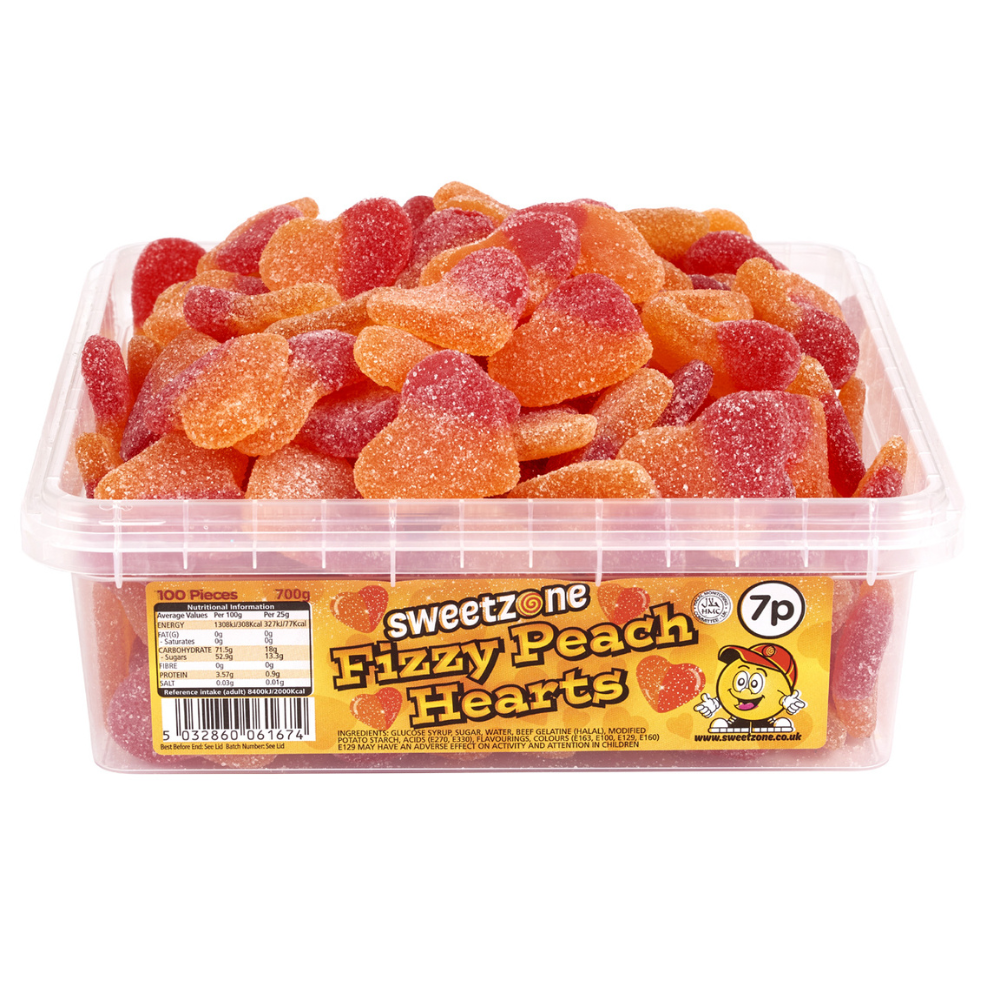 Fizzy Peach Hearts - 700g
Halal.