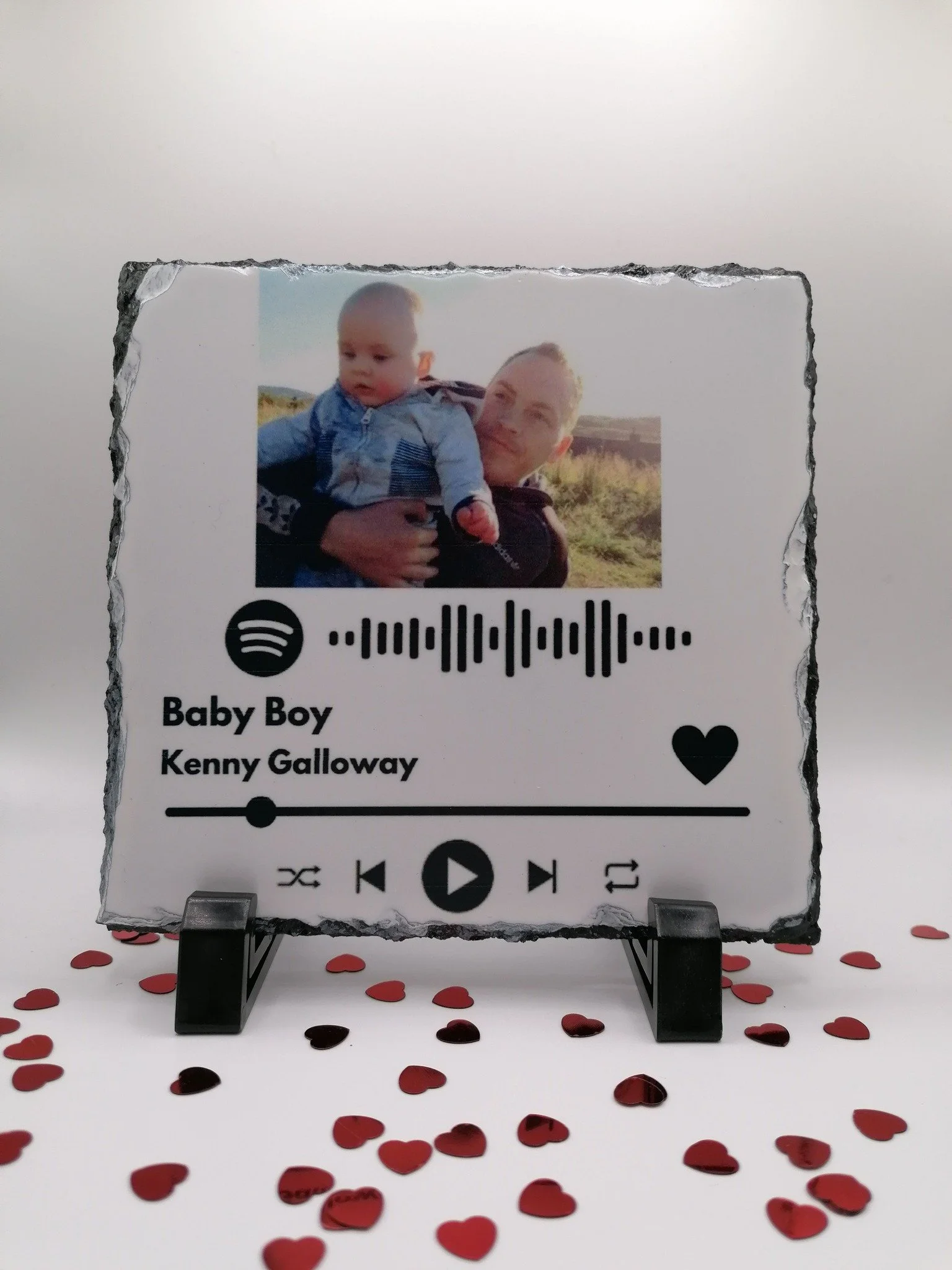 Personalised Spotify Rock Slate – Photo & Song Code Gift