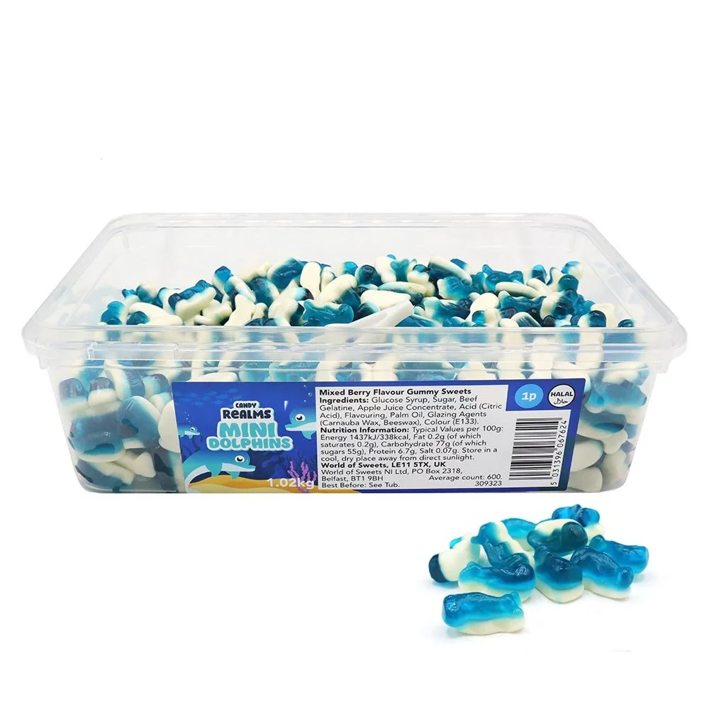  Mini Dolphins - 1.02kg (approx. 600 pieces)
Halal.