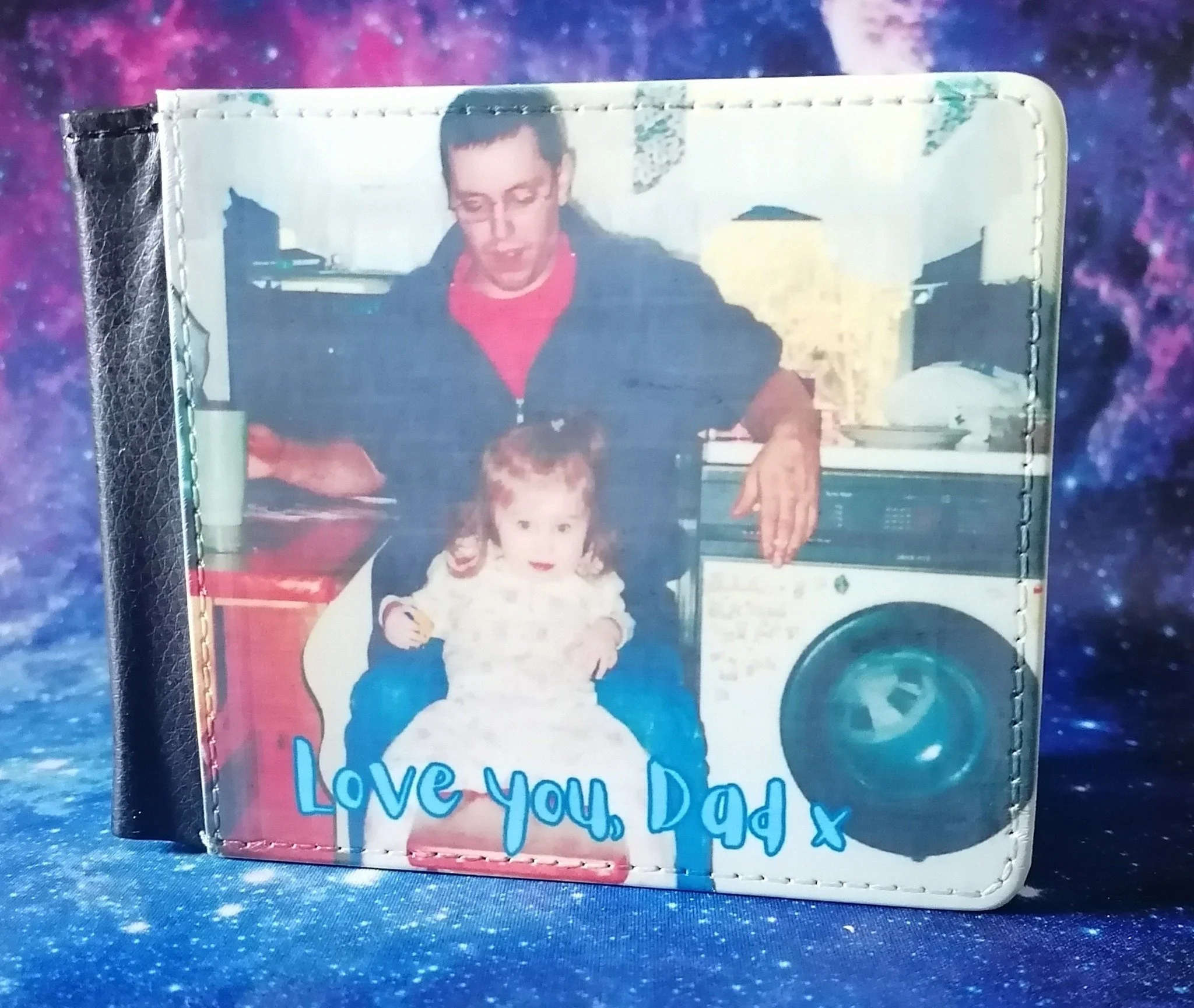 Personalised Leather Men’s Wallet – Custom Photo & Message Gift