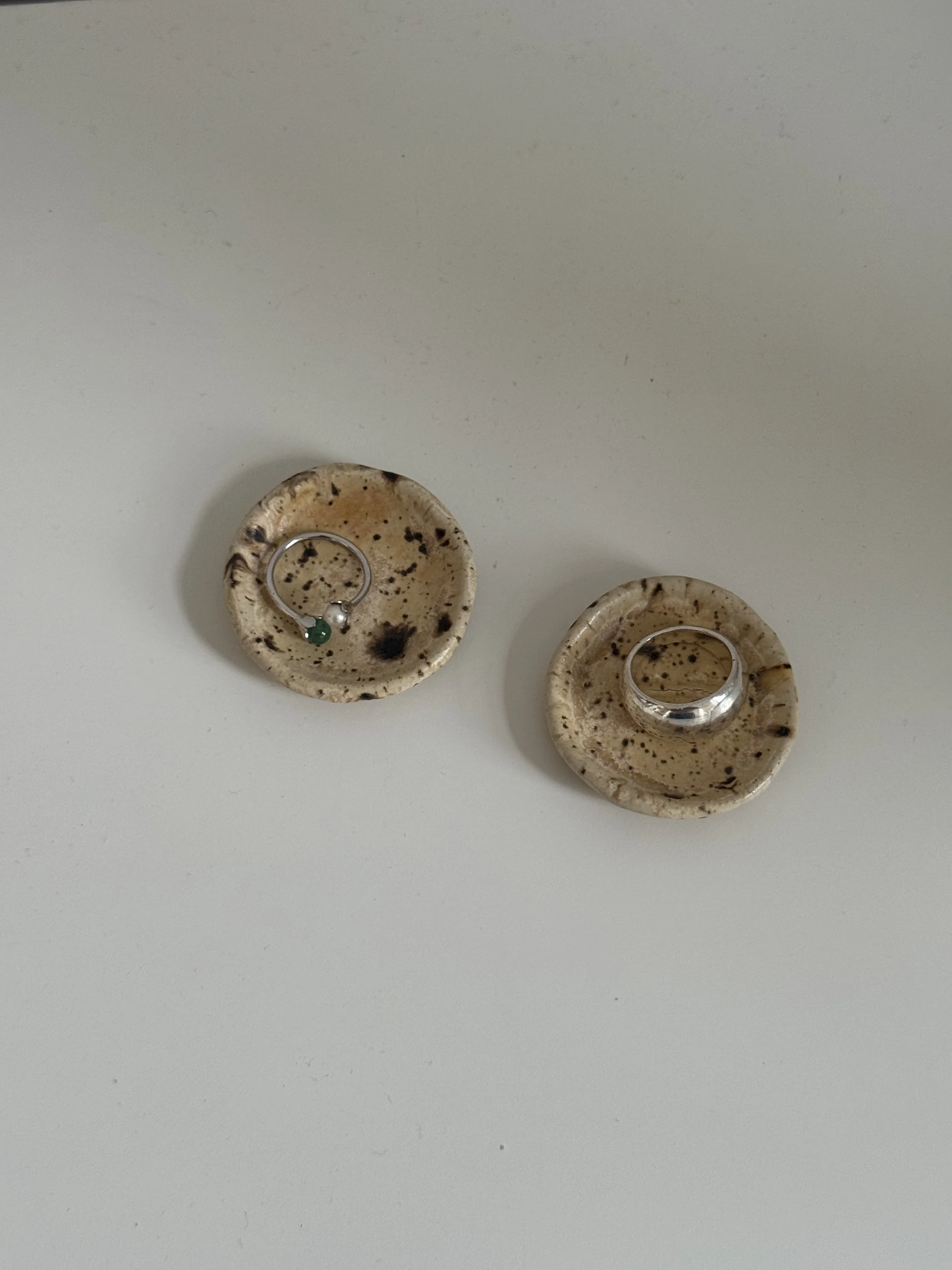 Hanmade Speckled Ring Tray Set