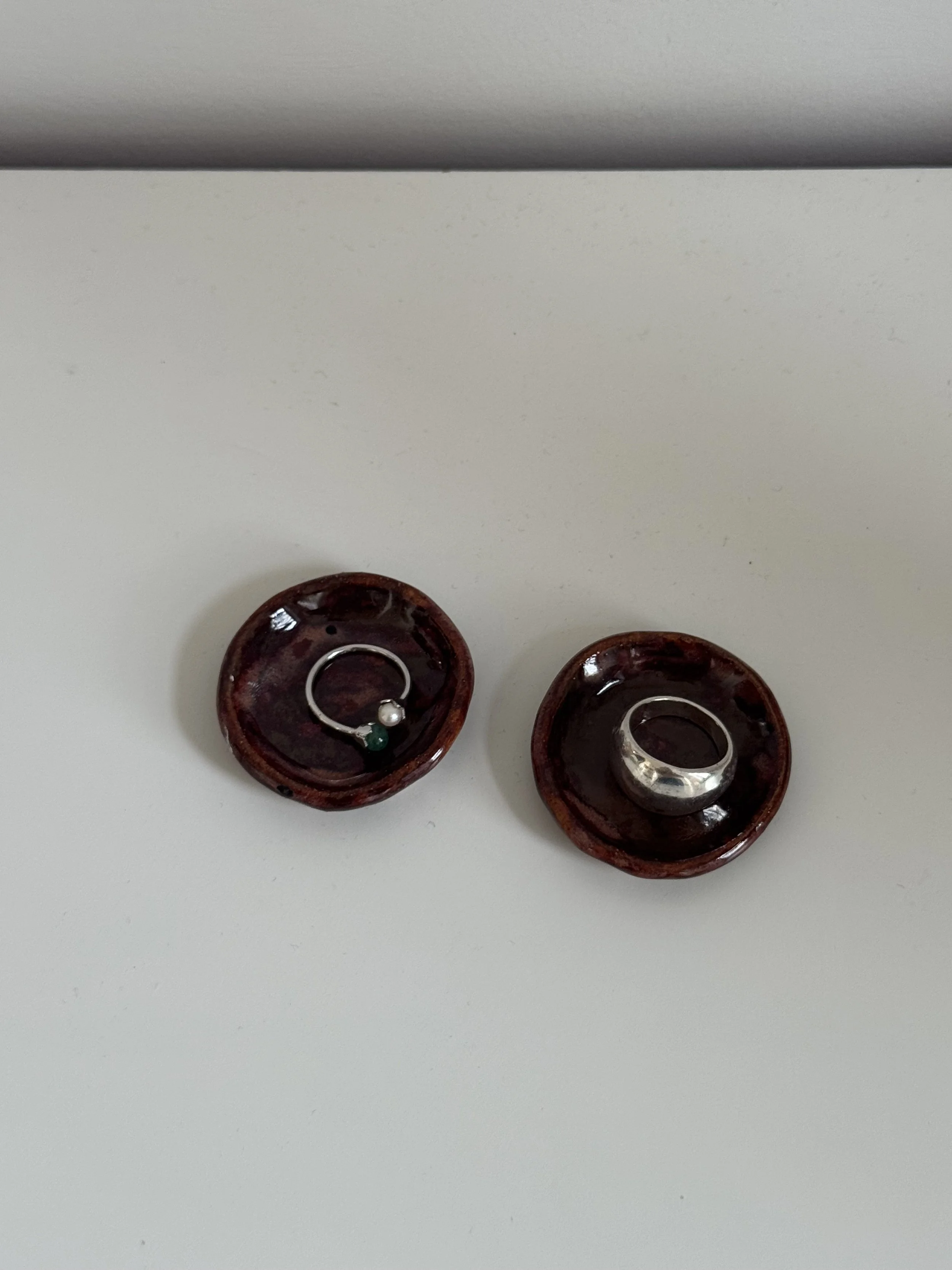 Hanmade Maroon Ring Tray Set