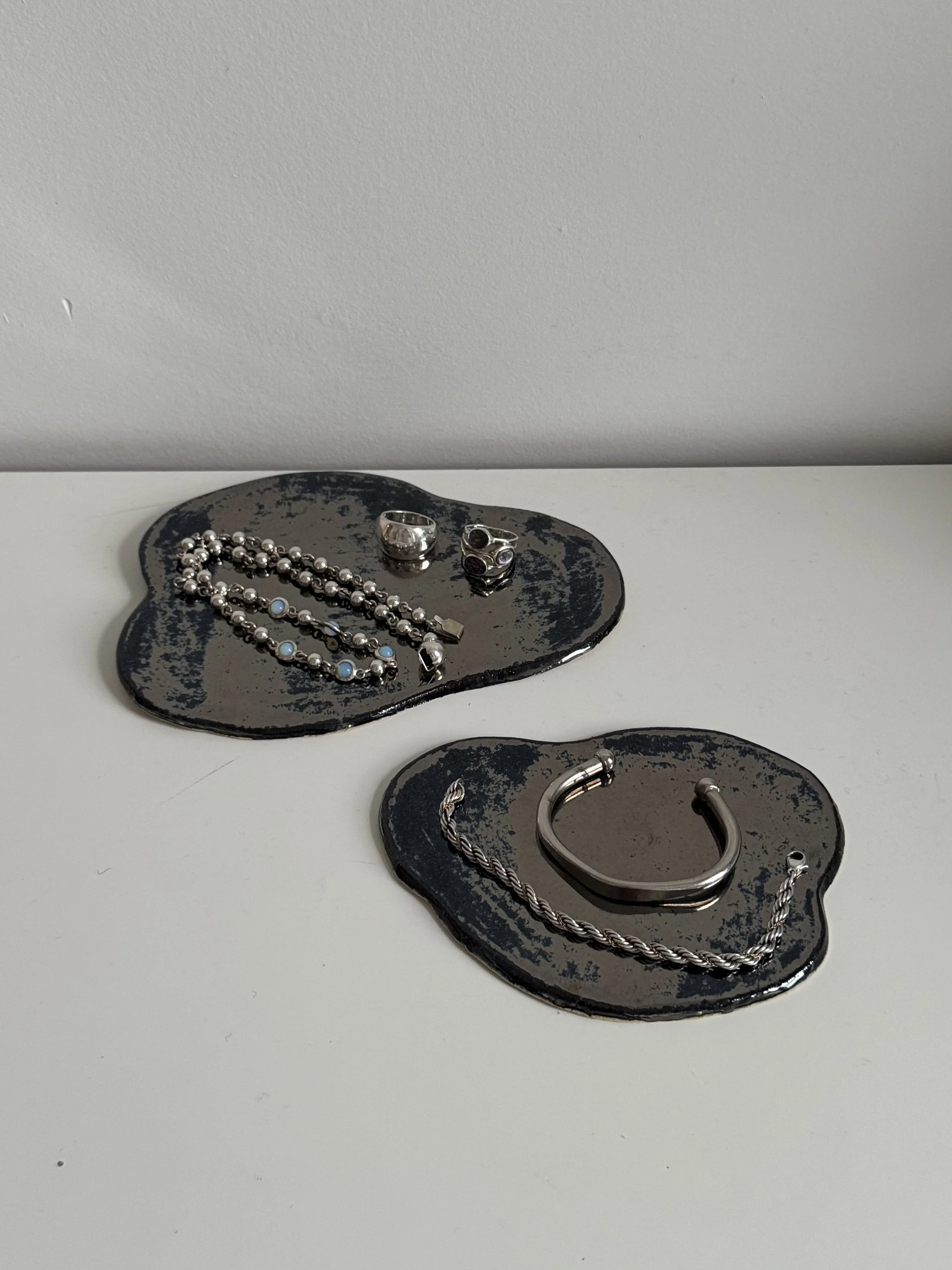 Hanmade Metallic Coaster & Plate Set