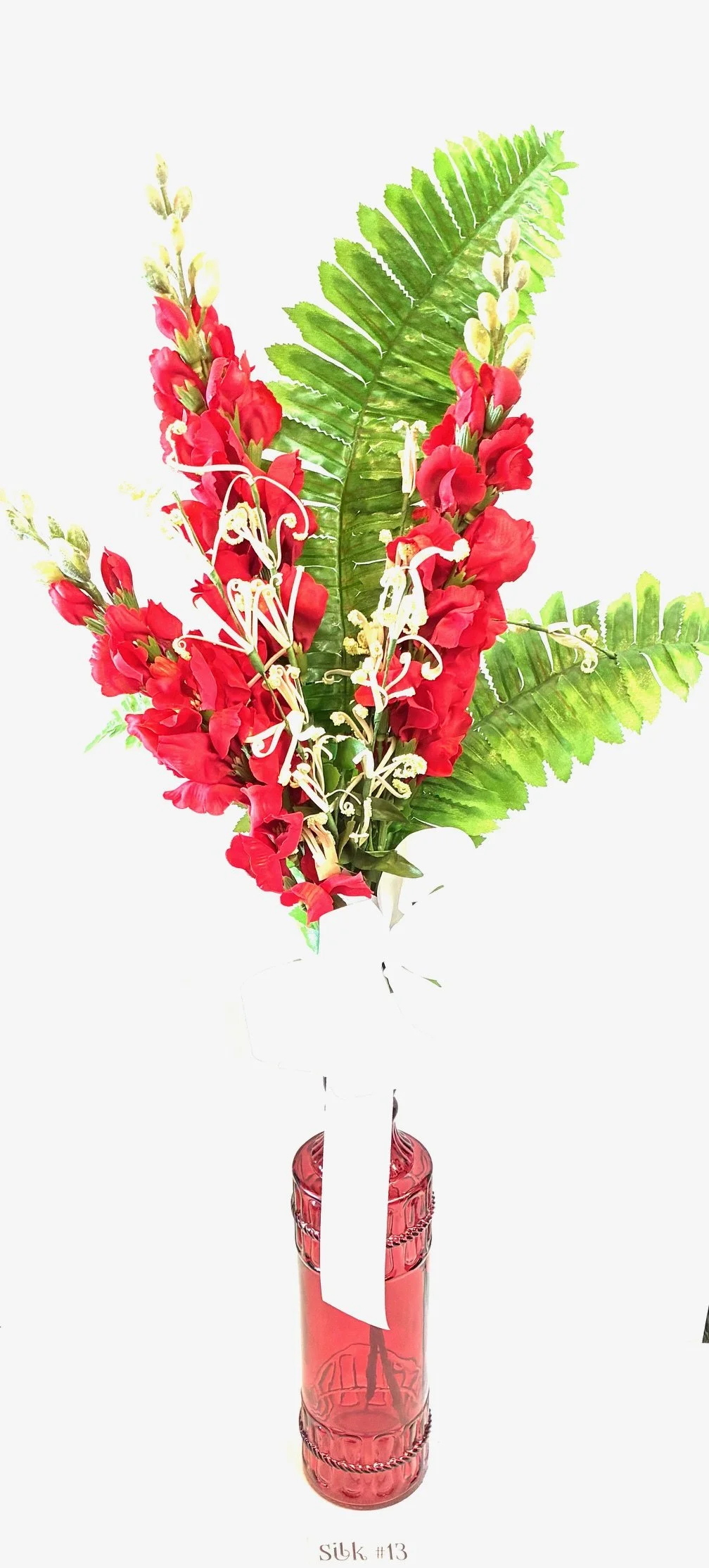 Gladiolas & Fern Greenery Silk Flower Bouquet #13