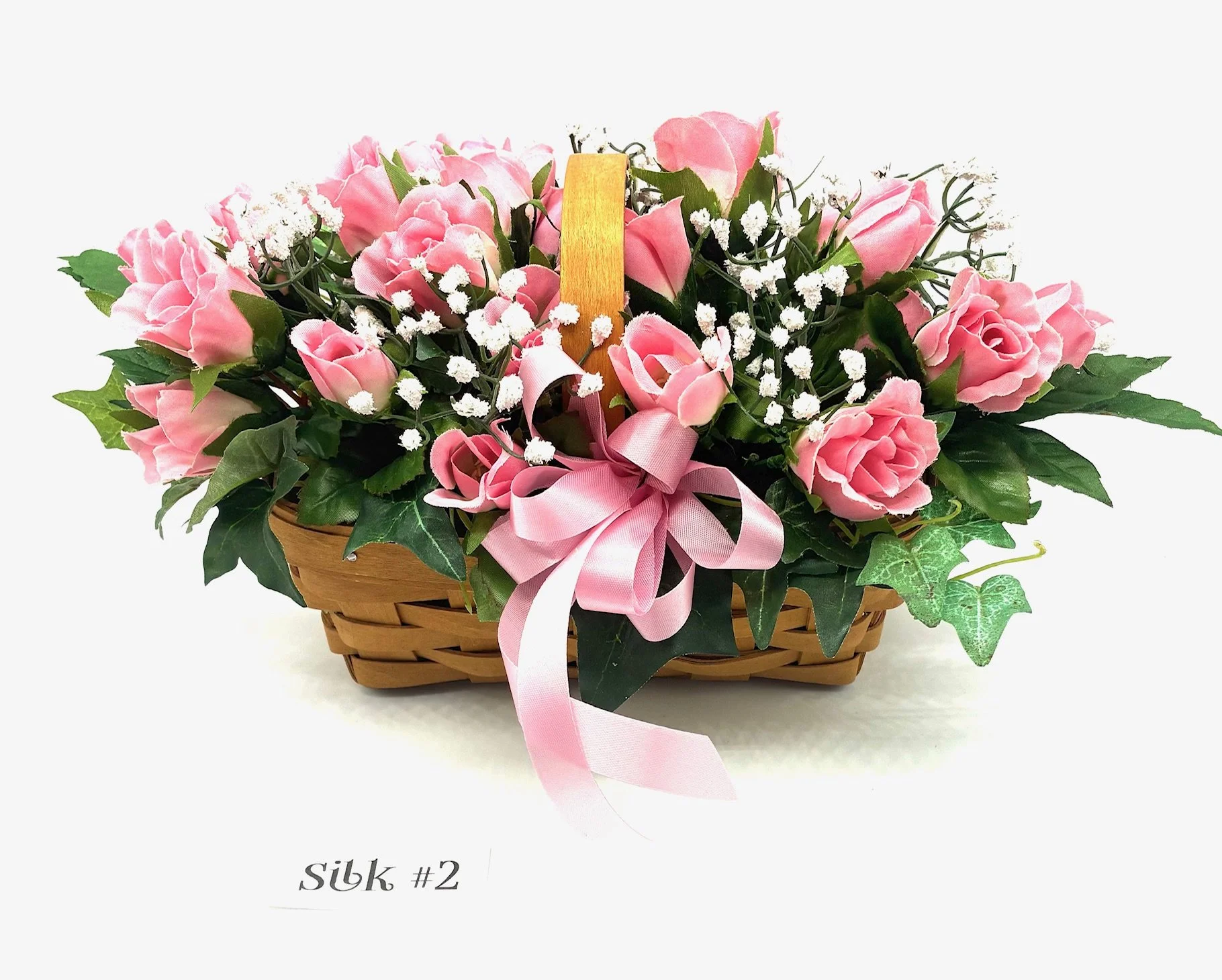 Spring Booking Basket & Silk Flowers Bouquet #2