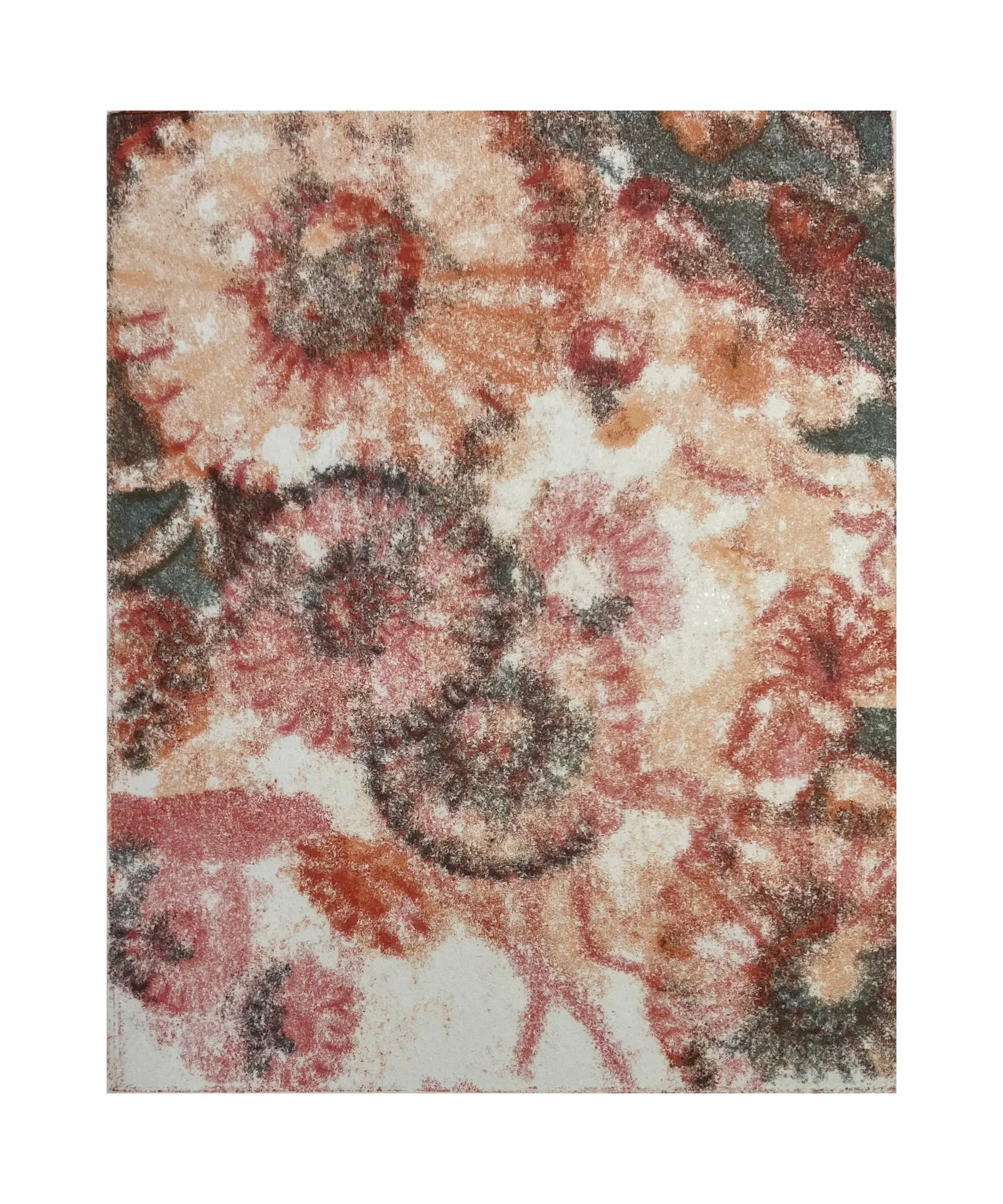 Daisies No. I (June), 2024, Multi-Plate Monotype, 8cm X 10cm