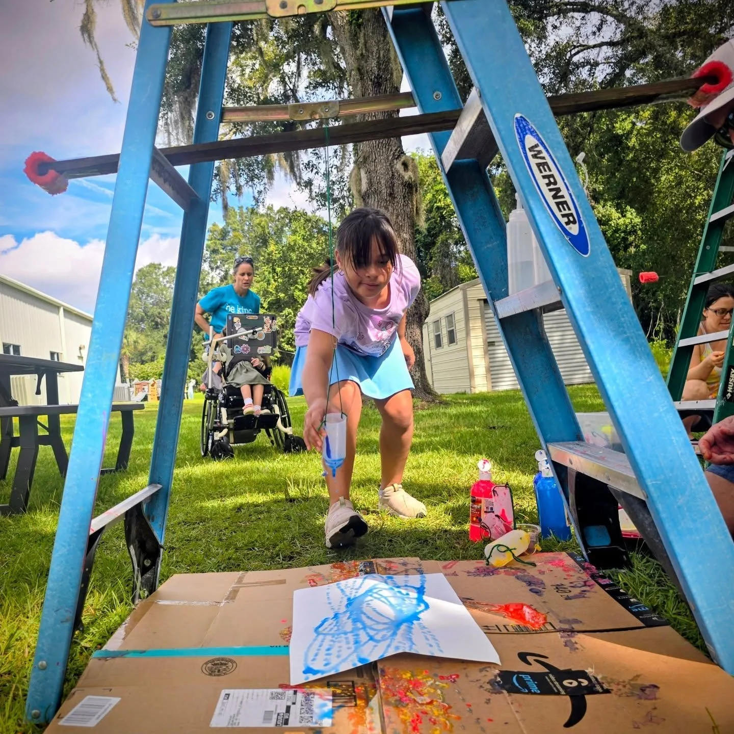 We explored gravity and tension by creating beautiful pendulum paintings. A messy and fun way to see physics in action!  We stepped into the early Renaissance and learned about the instruments of the era, even trying our hand at creating music just l