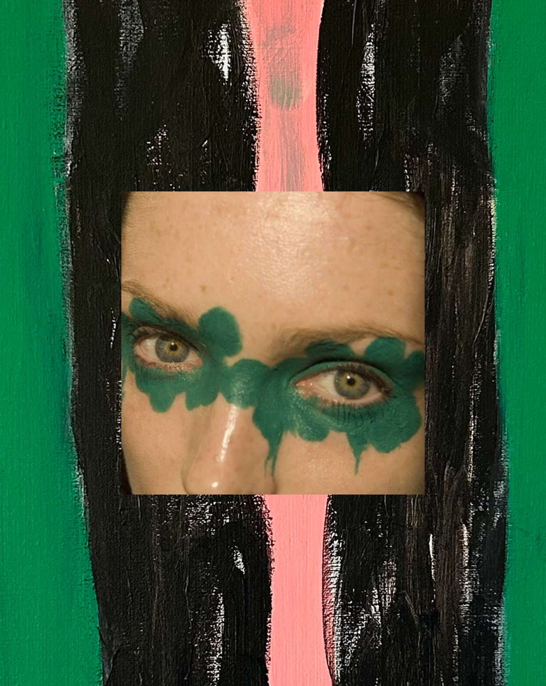 Detail of painting 'Feeeling Goood' by Katrien Vandecruys