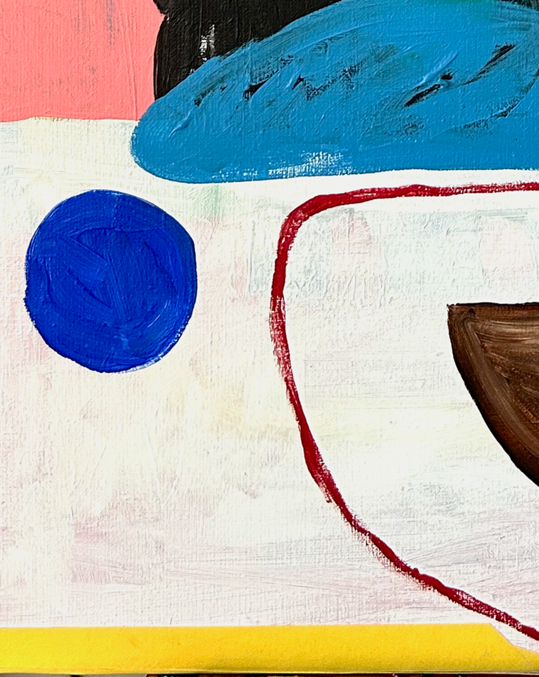 Detail of painting 'Feeeling Goood' by Katrien Vandecruys