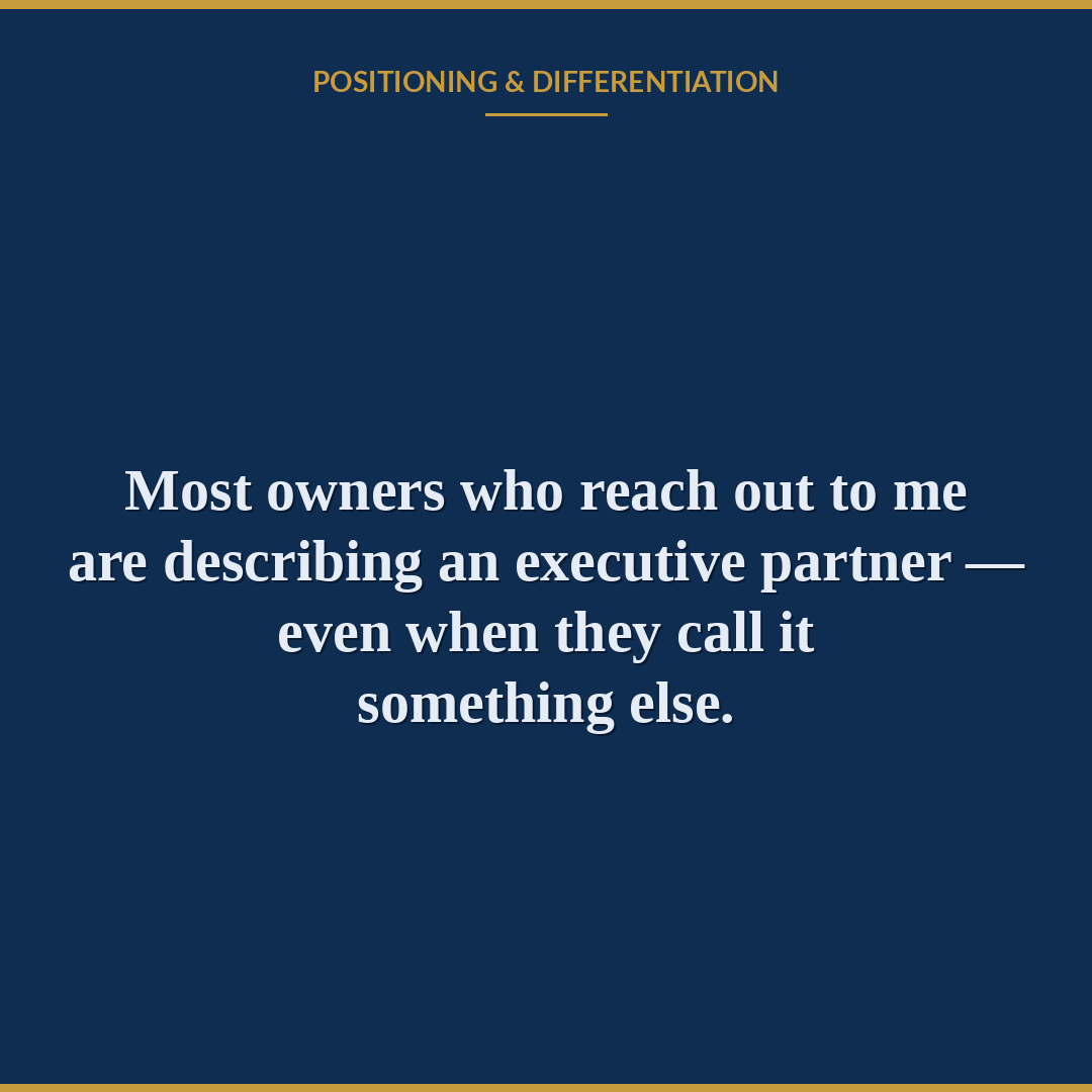 CEO Coach, Fractional COO, or Executive Partner: Which Does Your Business Actually Need?