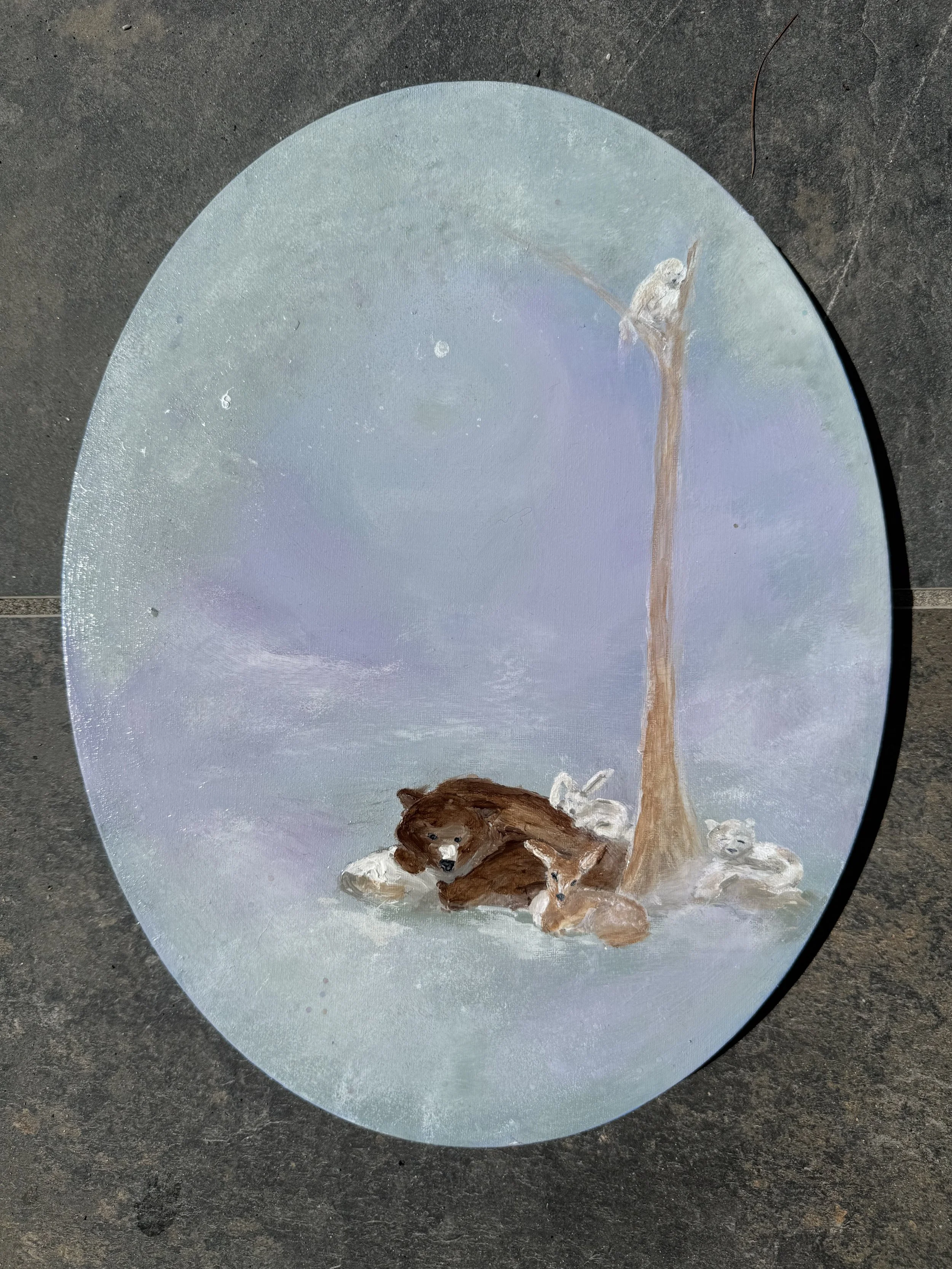 Hibernation, 8x10, oval, original