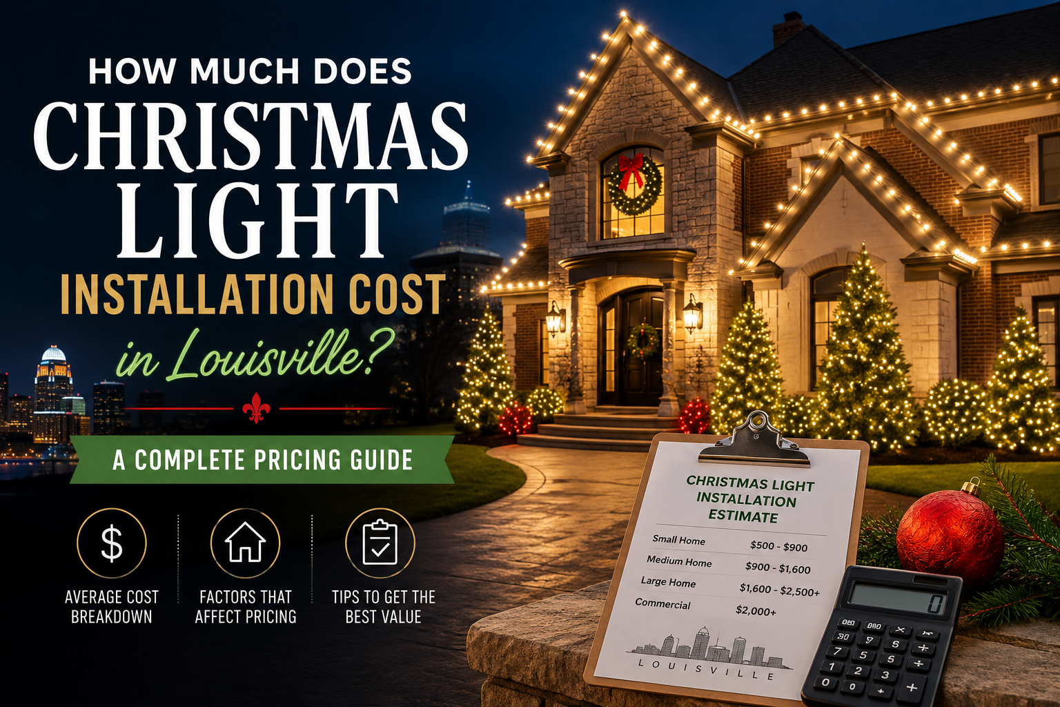 How Much Does Christmas Light Installation Cost in Louisville?