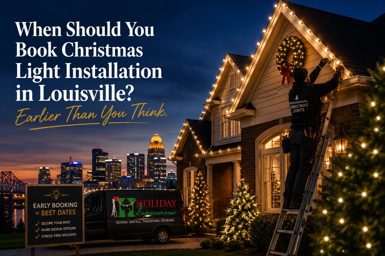 When to Book Christmas Lights in Louisville
