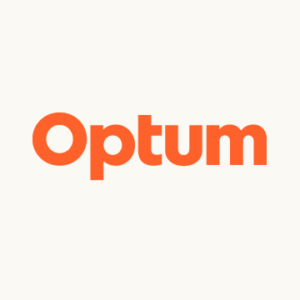 Optum logo in orange on a white background