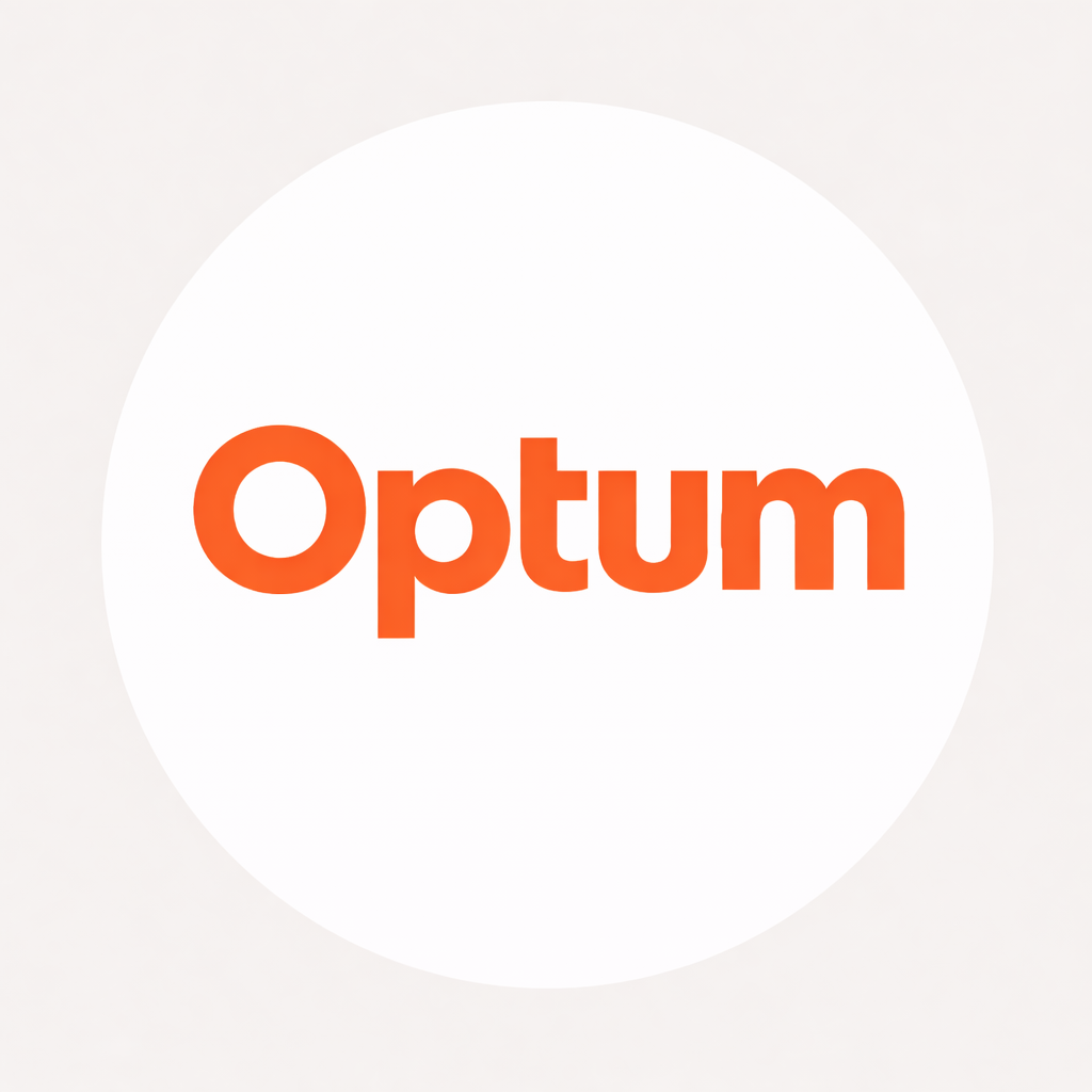 Optum logo in orange on a white background