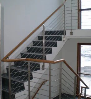 ‘Clasac’ Stainless Steel Balustrades.
Top mounted Stainless Steel Balustrades with Timber Handrails at ‘Clasac’ Traditional Arts Centre.