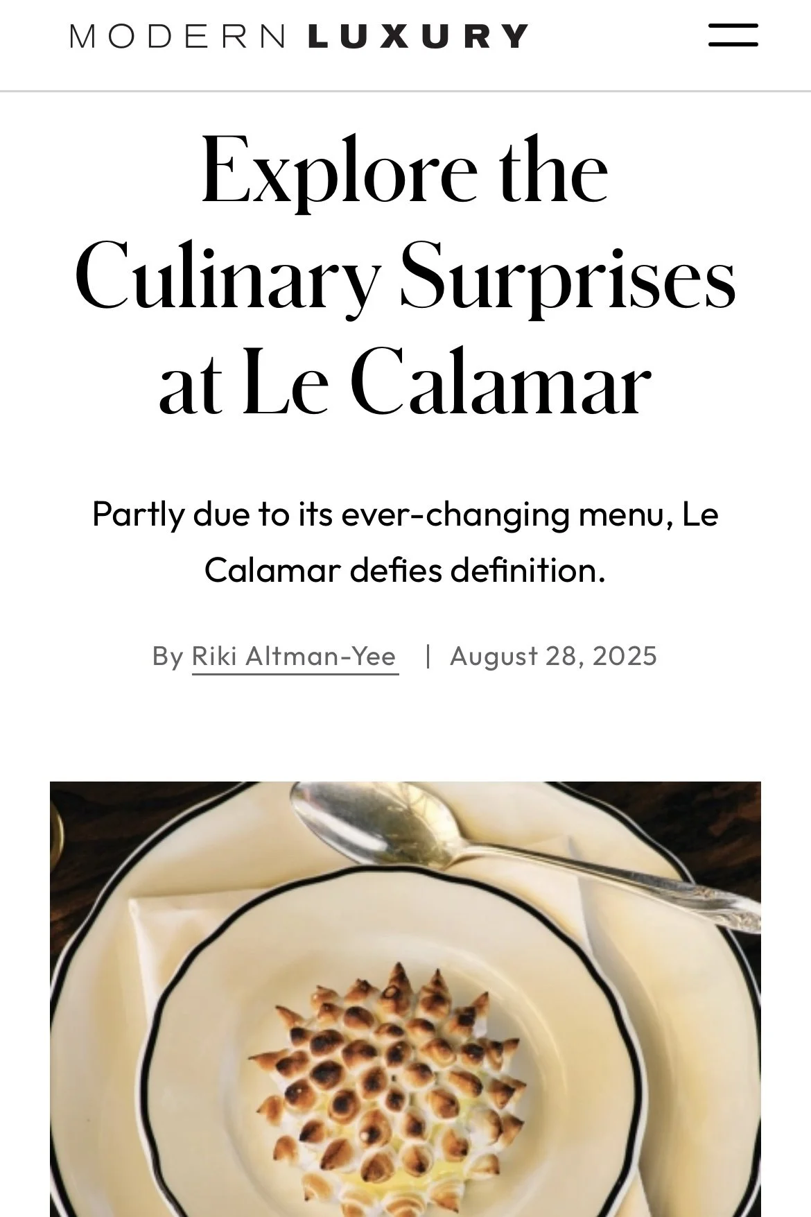 Explore the Culinary Surprises at Le Calamar