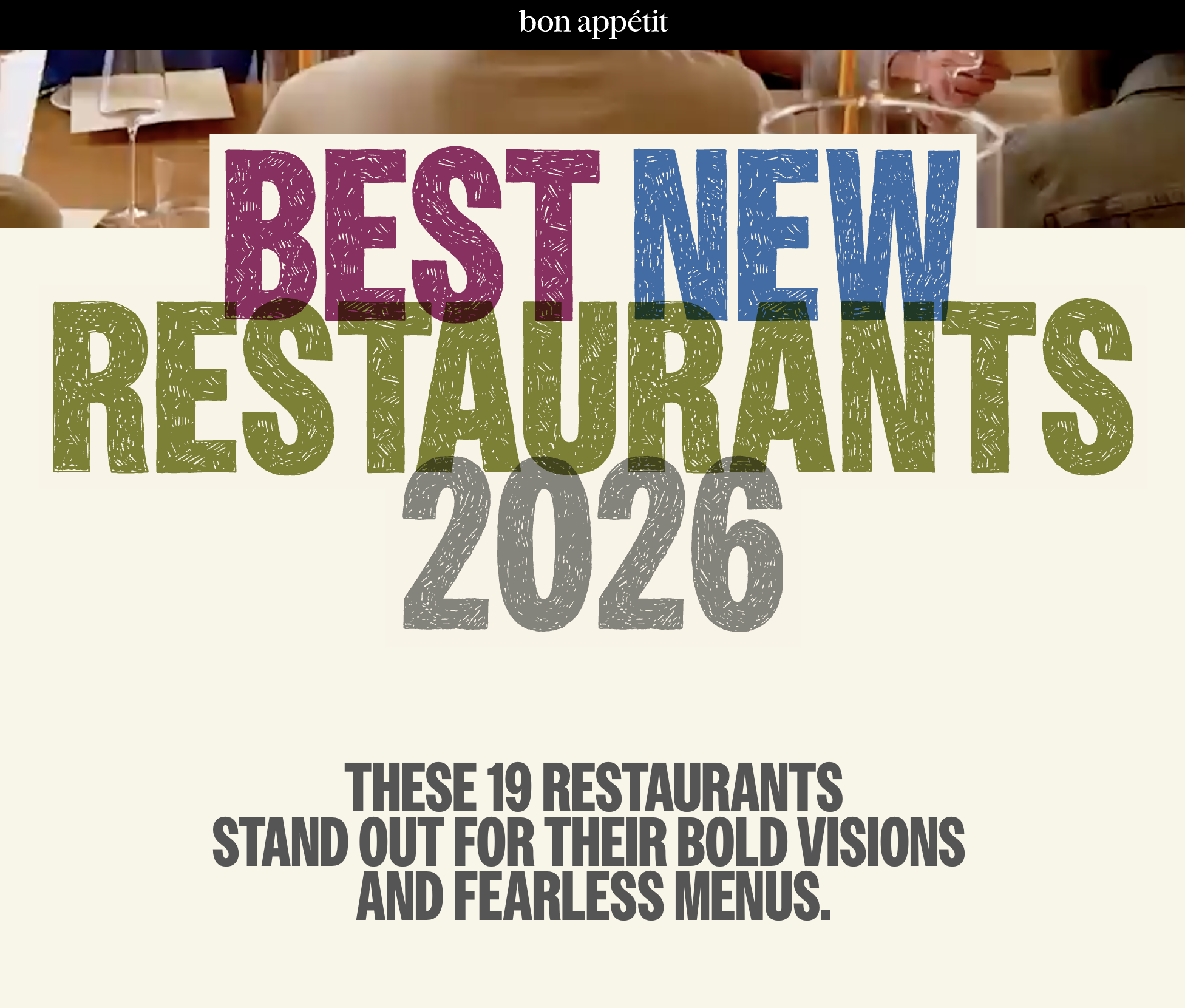 Bon Appétit presents Best New Restaurants 2026