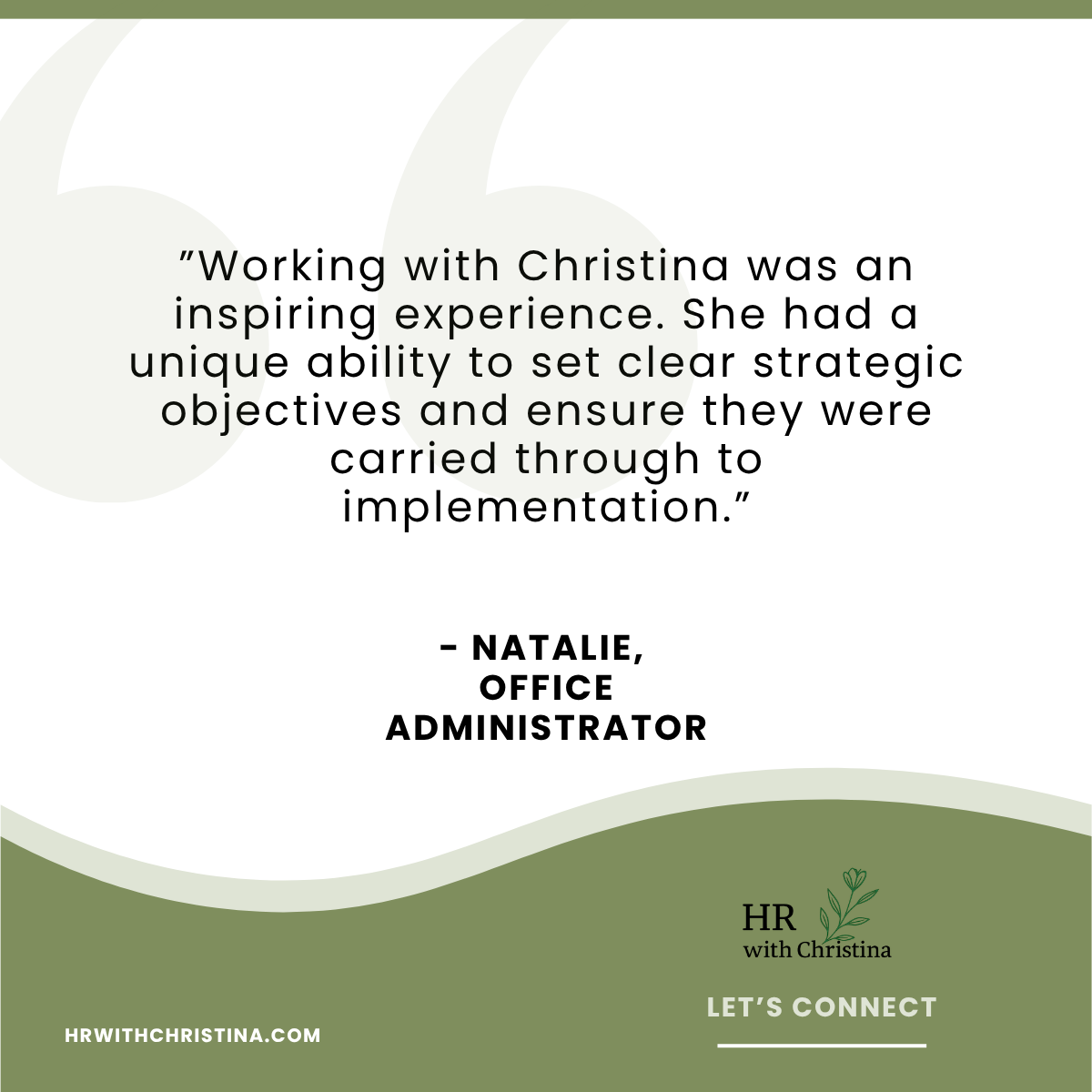 ”Working with Christina was an inspiring experience. She had a unique ability to set clear strategic objectives and ensure they were carried through to implementation.”
