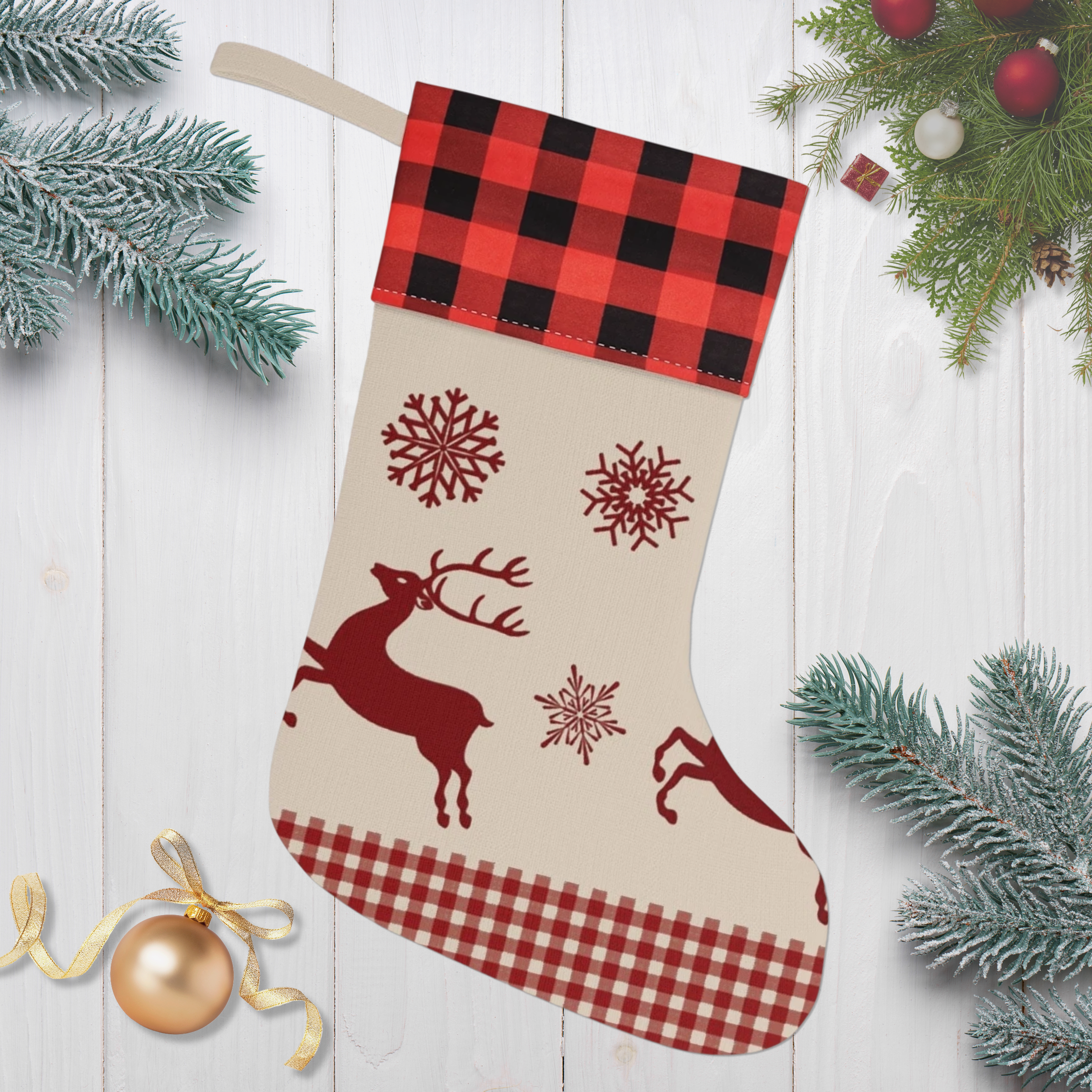 Reindeer-Snowflakes-Plaid-Stocking MU.png
