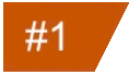Number one badge with a brown background and white text