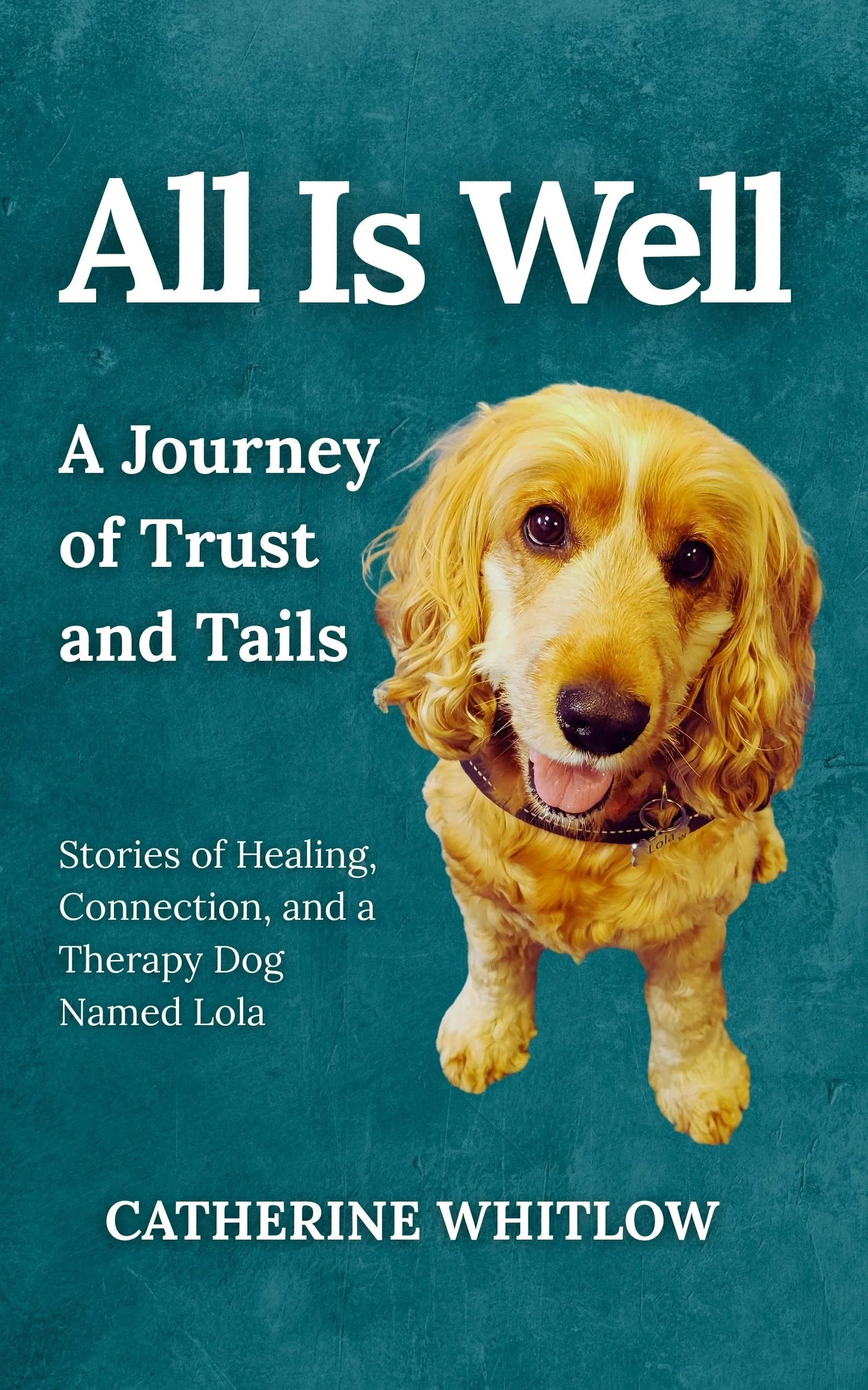 Teal cover of book All Is Well: A Journey of Trust and Tails