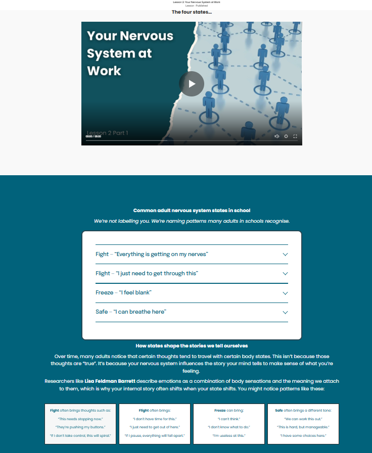screenshot of All Is Well Approach CPD Course Beyond Behaviour