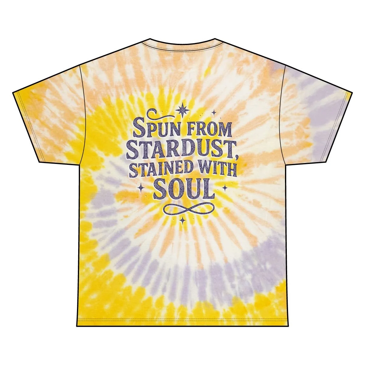👉www.livehippydippy.com👈

✨ Your life is a work of art. ✨
Introducing our new tie-dye t-shirt, a wearable reckoning and a powerful reminder that your path to peace is not meant to be a straight line. The slogan&mdash;&quot;Spun from Stardust, Stain