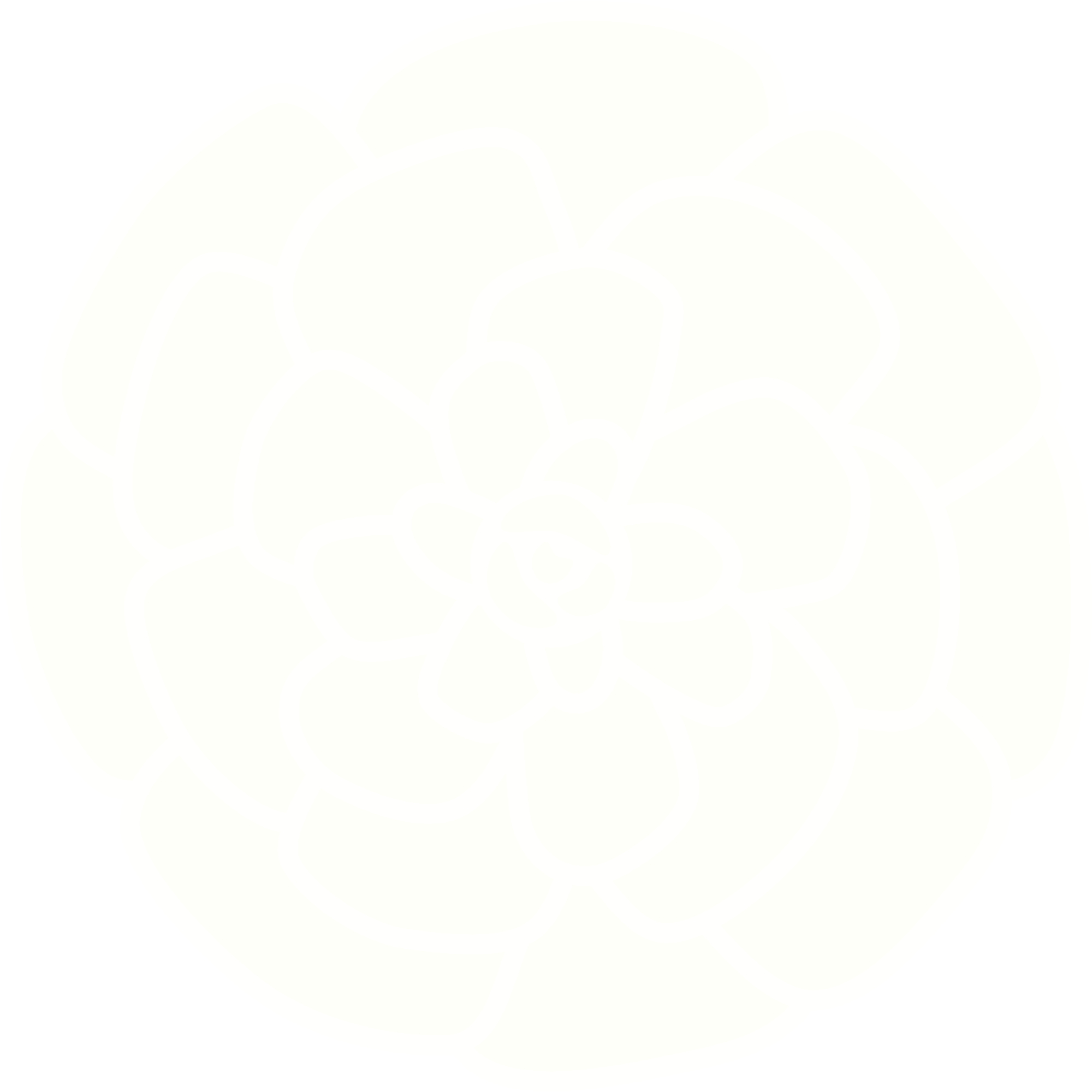A white version of the wildkind pine cone logo.