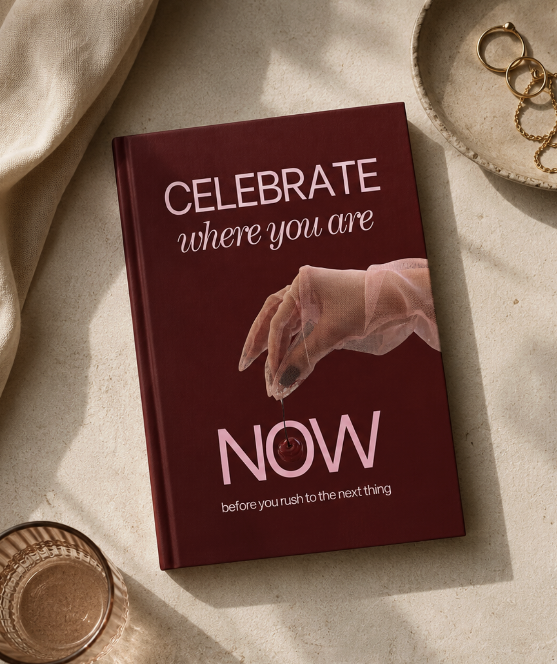 Celebrate Where You Are Now, a deep red wins journal for female founders
