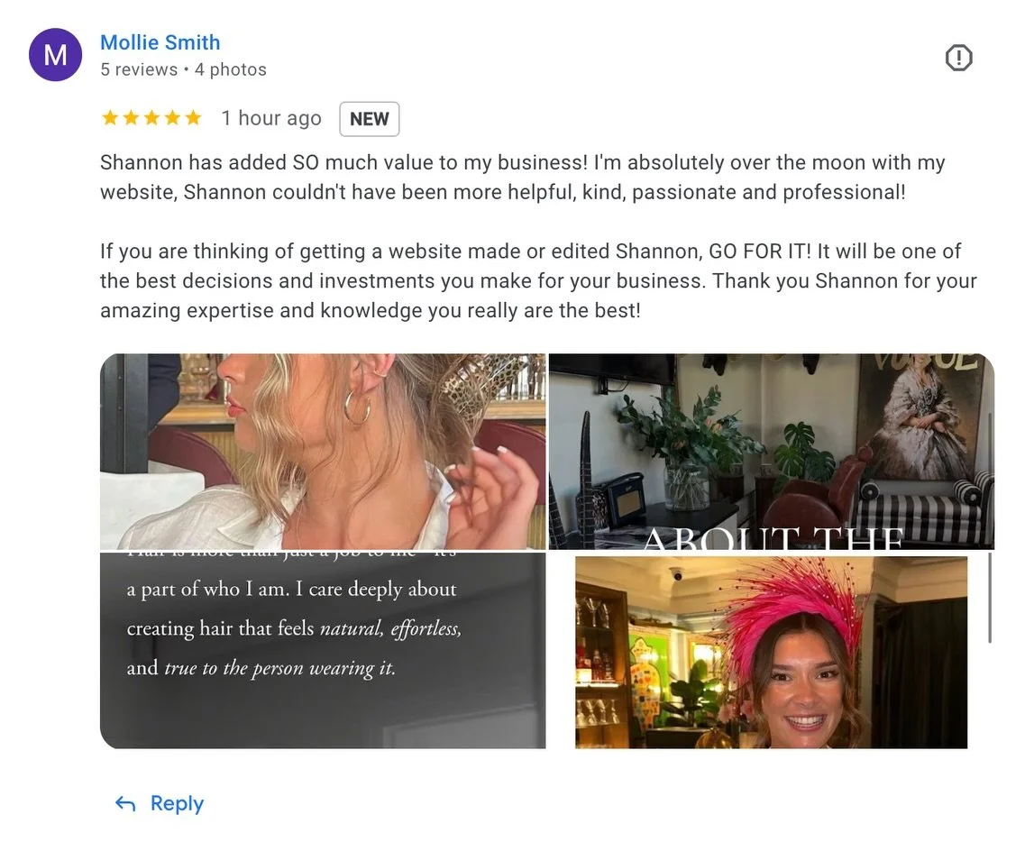 I&rsquo;m literally the luckiest girlie alive. So blessed to have clients who leave me the most wonderful feedback. 

I&rsquo;ve worked with @molliebarnard_ since we launched her fabulous Hair Hut in Essex three years ago. 

Don&rsquo;t know Mollie? 