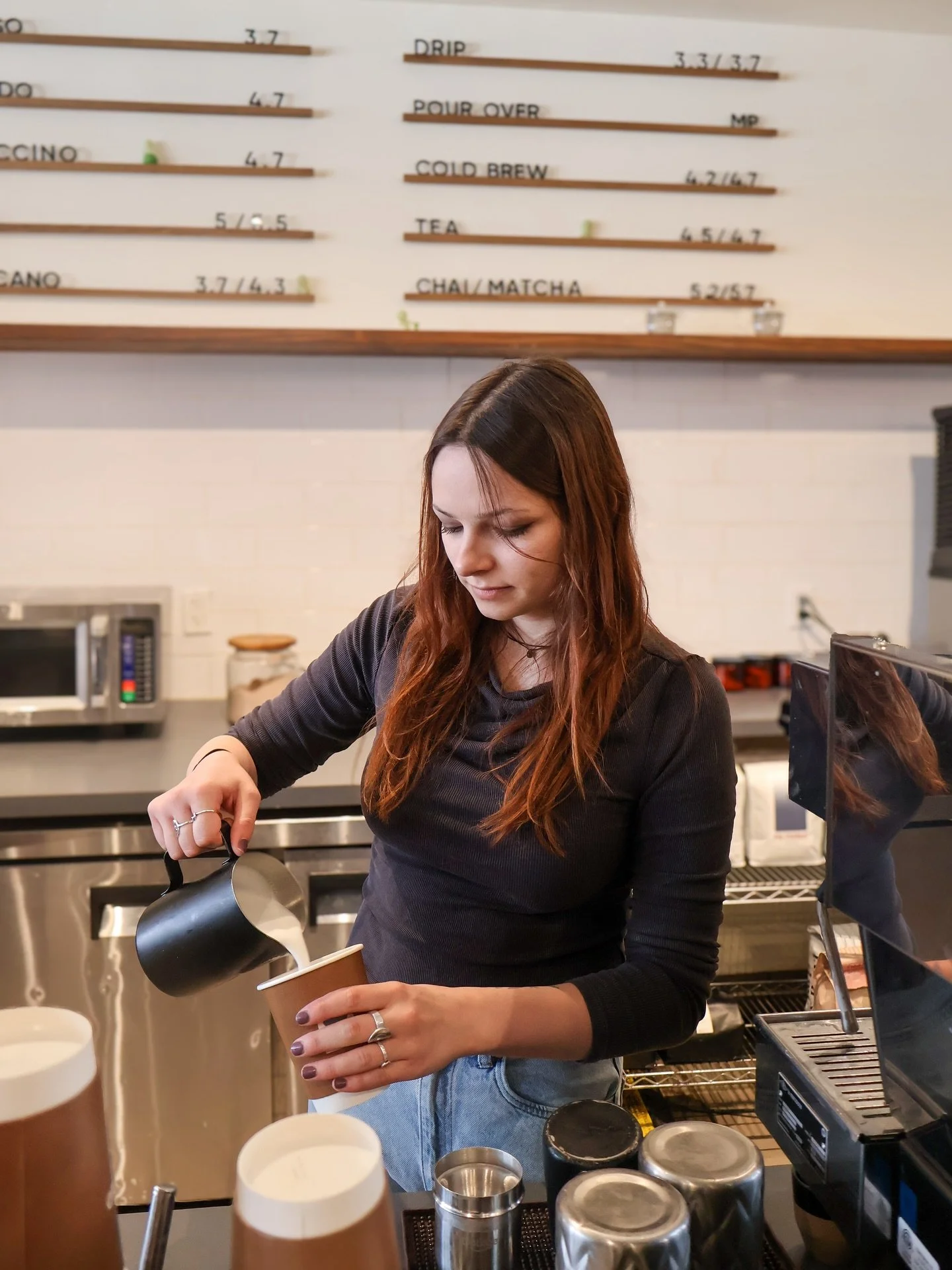 A moment behind the bar.
This is where the good stuff happens ☕️

#filteredcoffee 
#downtownmckinney 
#baristalife☕️