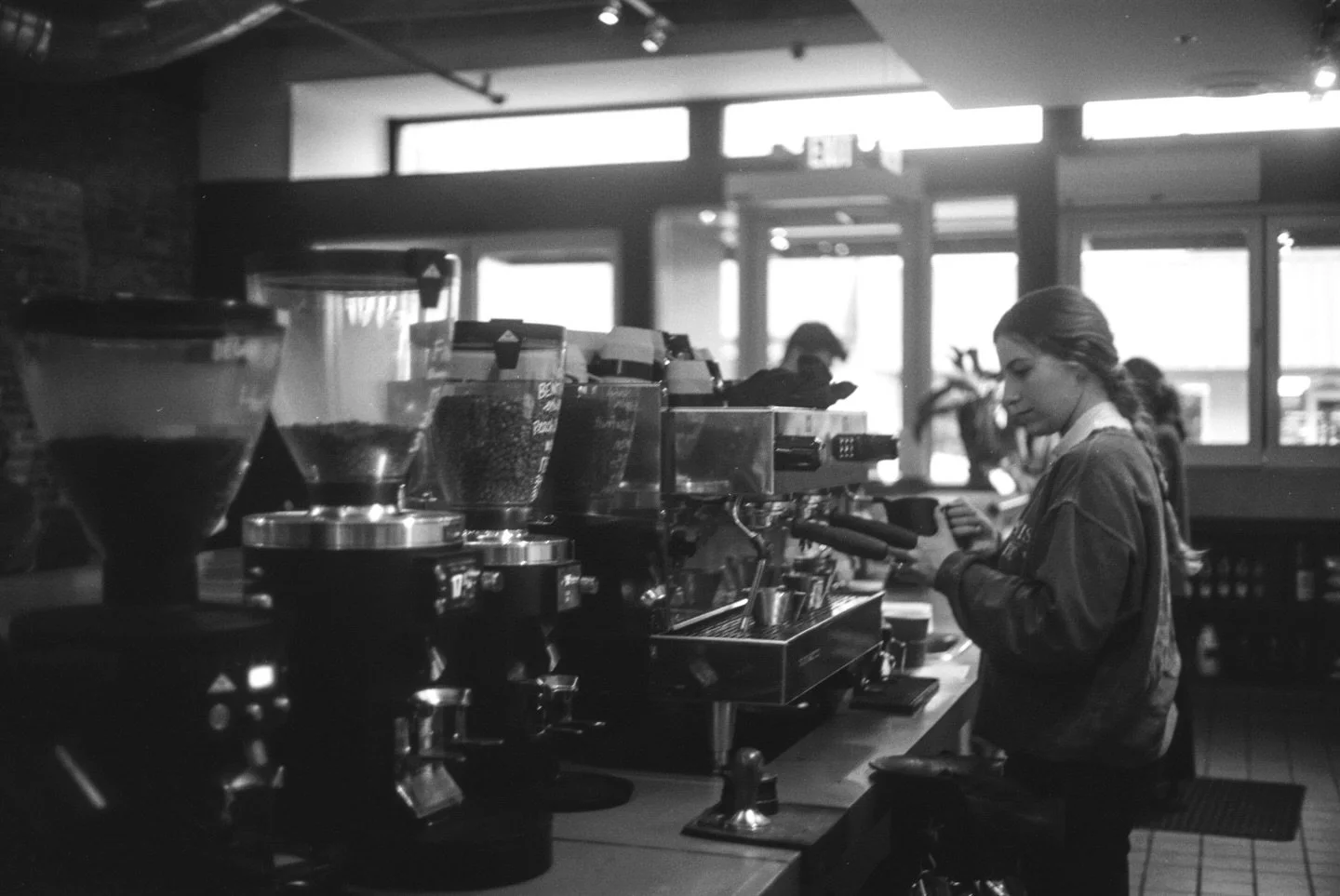 The start of the day, behind the bar ☕️