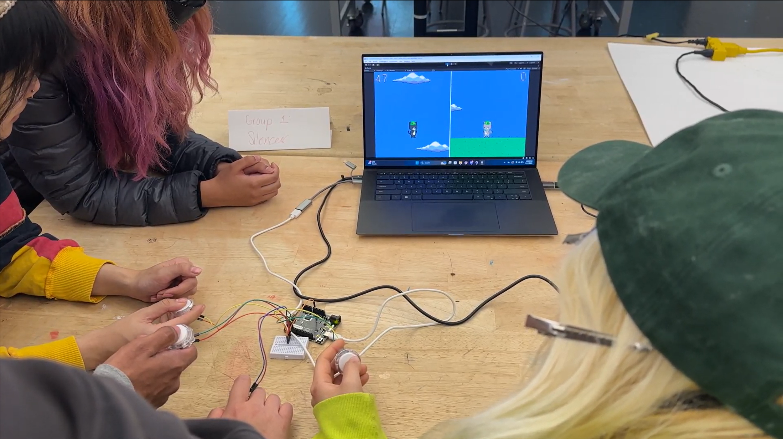 Players during the first playtest of "Cat Got Your Tongue?"