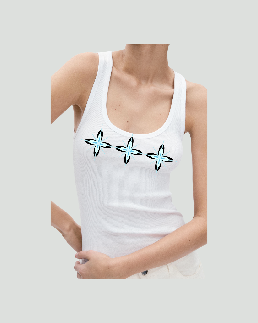 Serene Cotton Logo Tank - Aquamarine