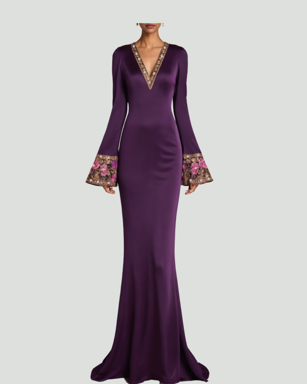 Delina Silk Maxi Dress - Eggplant Purple