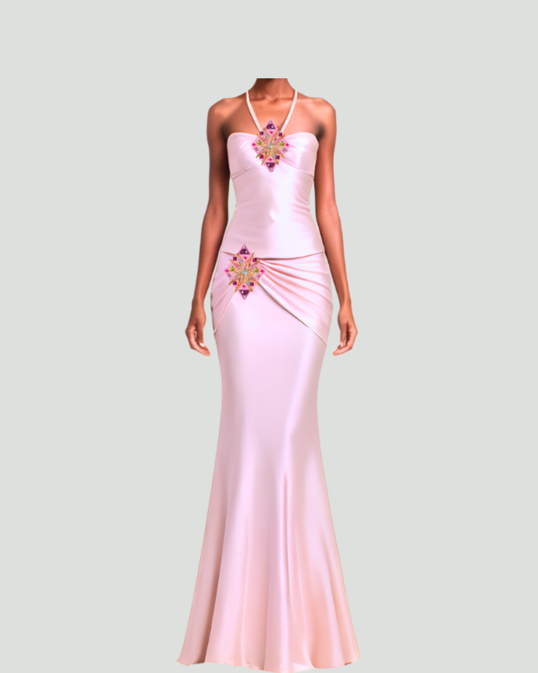 Soleil Silk Skirt Set - Baby Pink