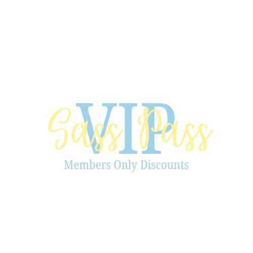 Logo for VIP Sav Pass with blue and yellow text and the slogan "Members Only Discounts."