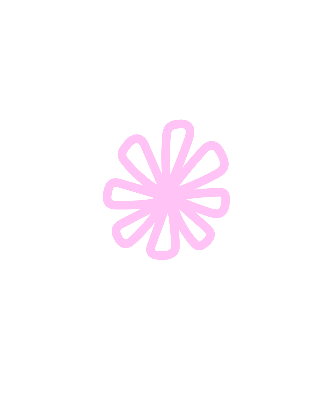 Geometric drawing of an outline square with sections divided by vertical, horizontal, and half circle lines.