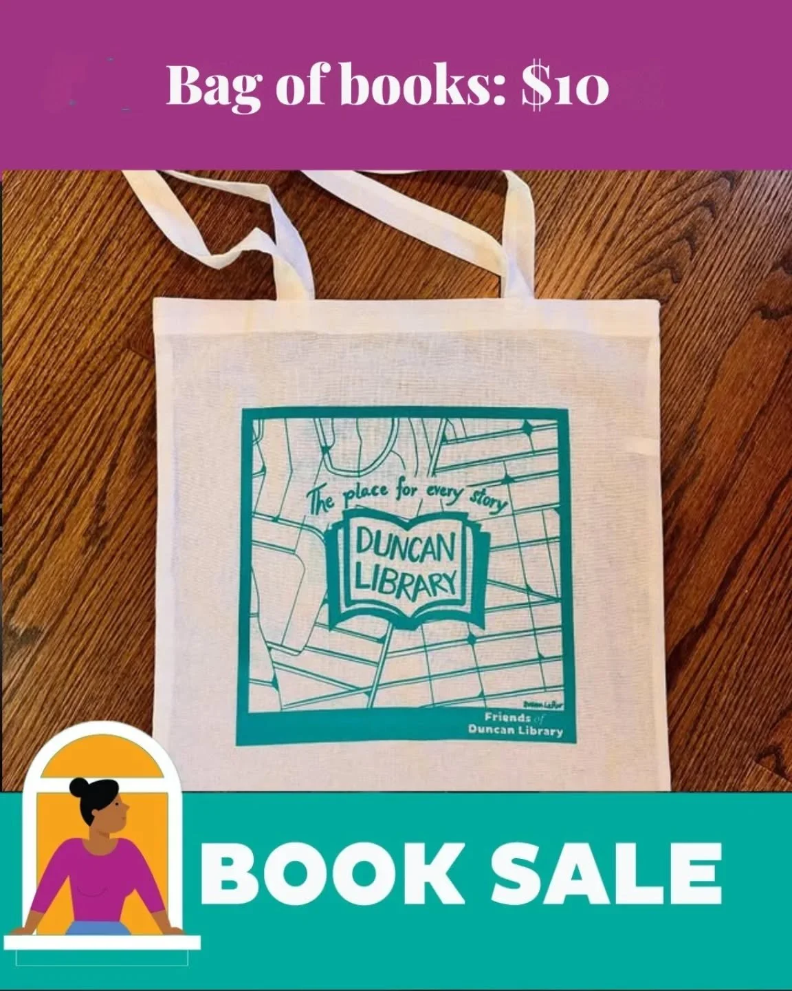 Fill a bag, flex your biceps. All the books you can carry for just $10! (We can&rsquo;t promise your tote straps will survive.) Or use this stunning (and sturdy) tote bag designed by @susan_lefler_studios
to carry your haul.

#AlexandriaLibrary #alex