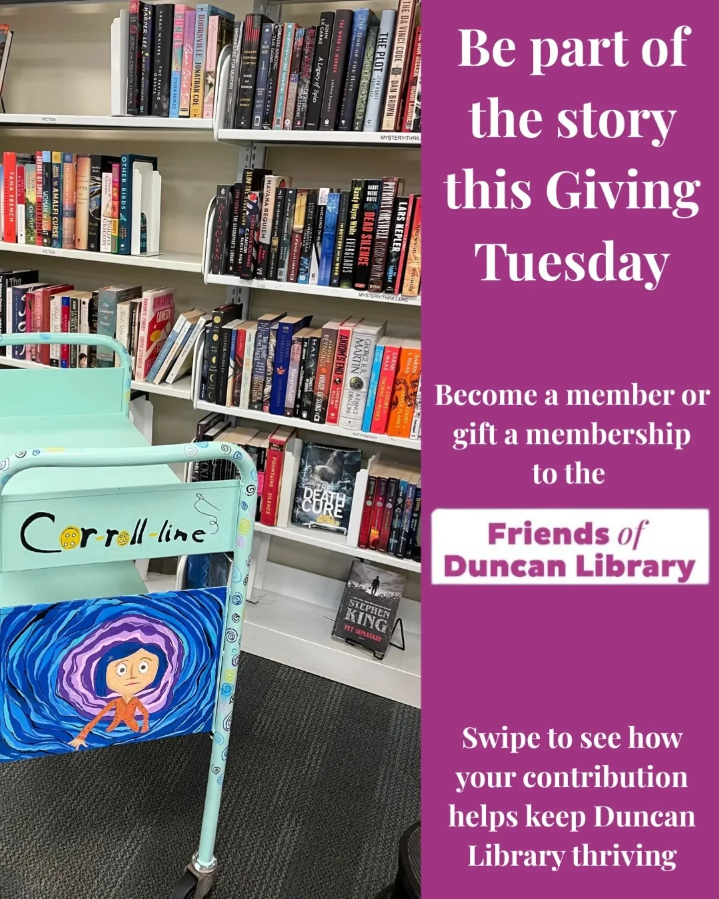 This holiday season, give your community the gift that lasts all year by becoming a Friends of Duncan Library member. Your support helps keep stories alive, programs thriving, and our neighborhood connected in all the best ways.&nbsp;https://www.frie