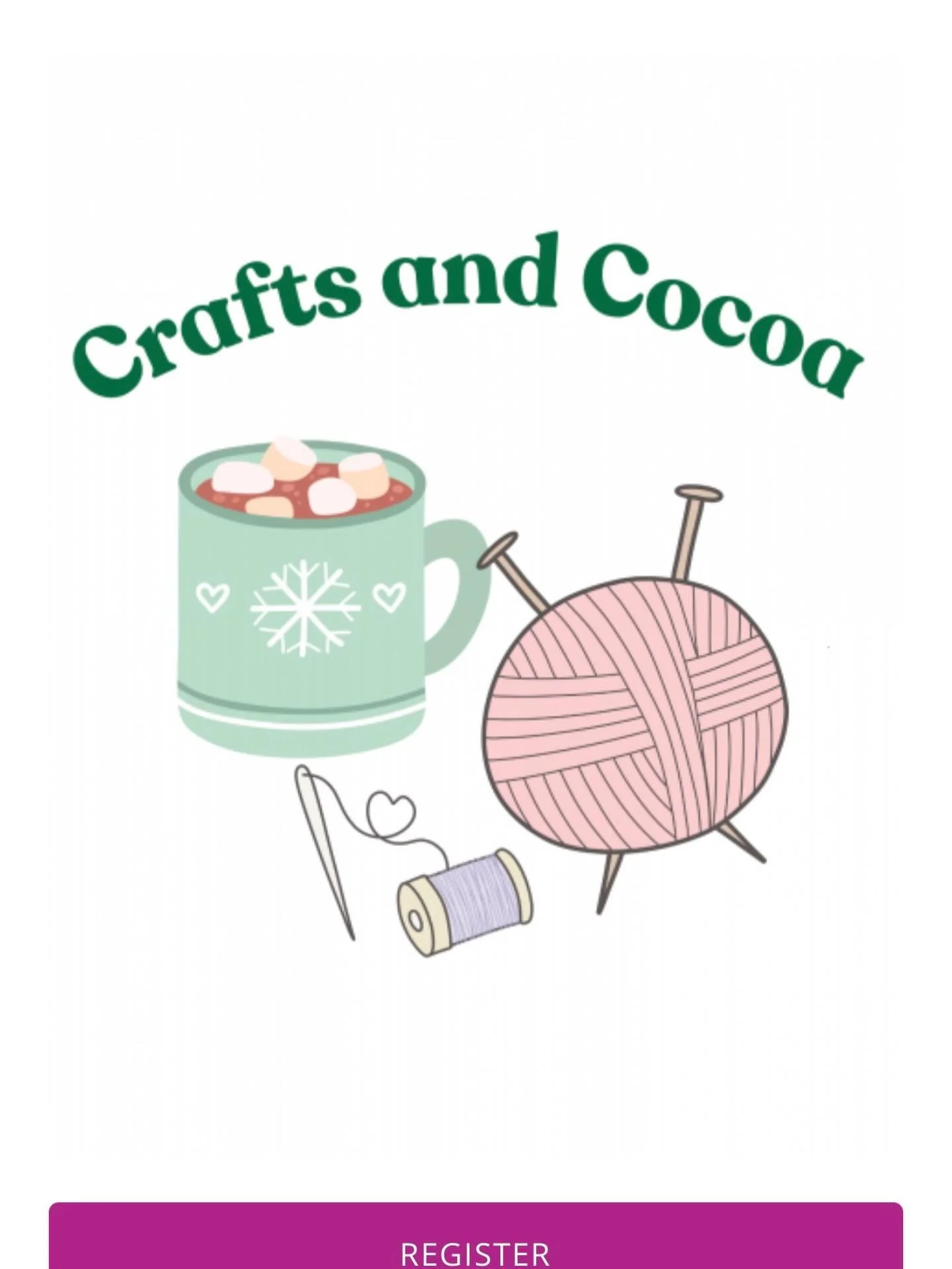 Come learn something new! This 3-week series focuses on a new fiber arts craft each week: crochet, embroidery, and weaving. Supplies &amp; cocoa are provided. Ages 10-14.

First classes take place on Tuesday, January 6 and Wednesday, January 7, from 