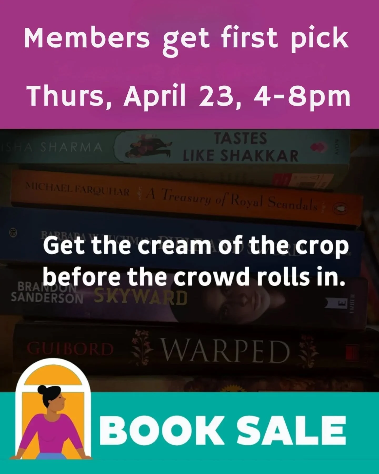 The spring book sale is almost here! Get ready with some tips from the Friends of the Duncan Library.

Today's tip: Become a member of the Friends. Members not only get early access to the book sale, they also help the Duncan library purchase materia