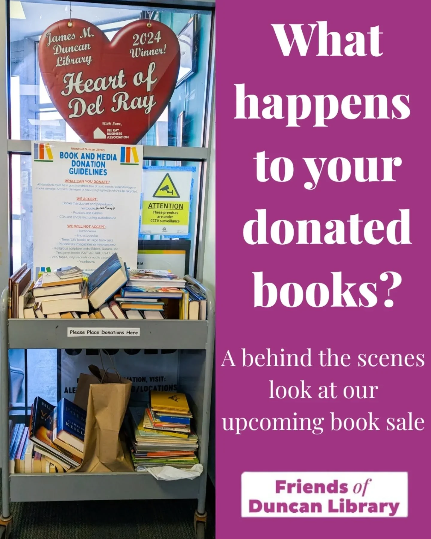 &ldquo;Jane Goodall&nbsp;once said,&nbsp;&lsquo;What you do makes a difference, and you have to decide what kind of difference you want to make.&rsquo;

There wouldn&rsquo;t be a book sale without your generous donations&mdash;or the hard work of our