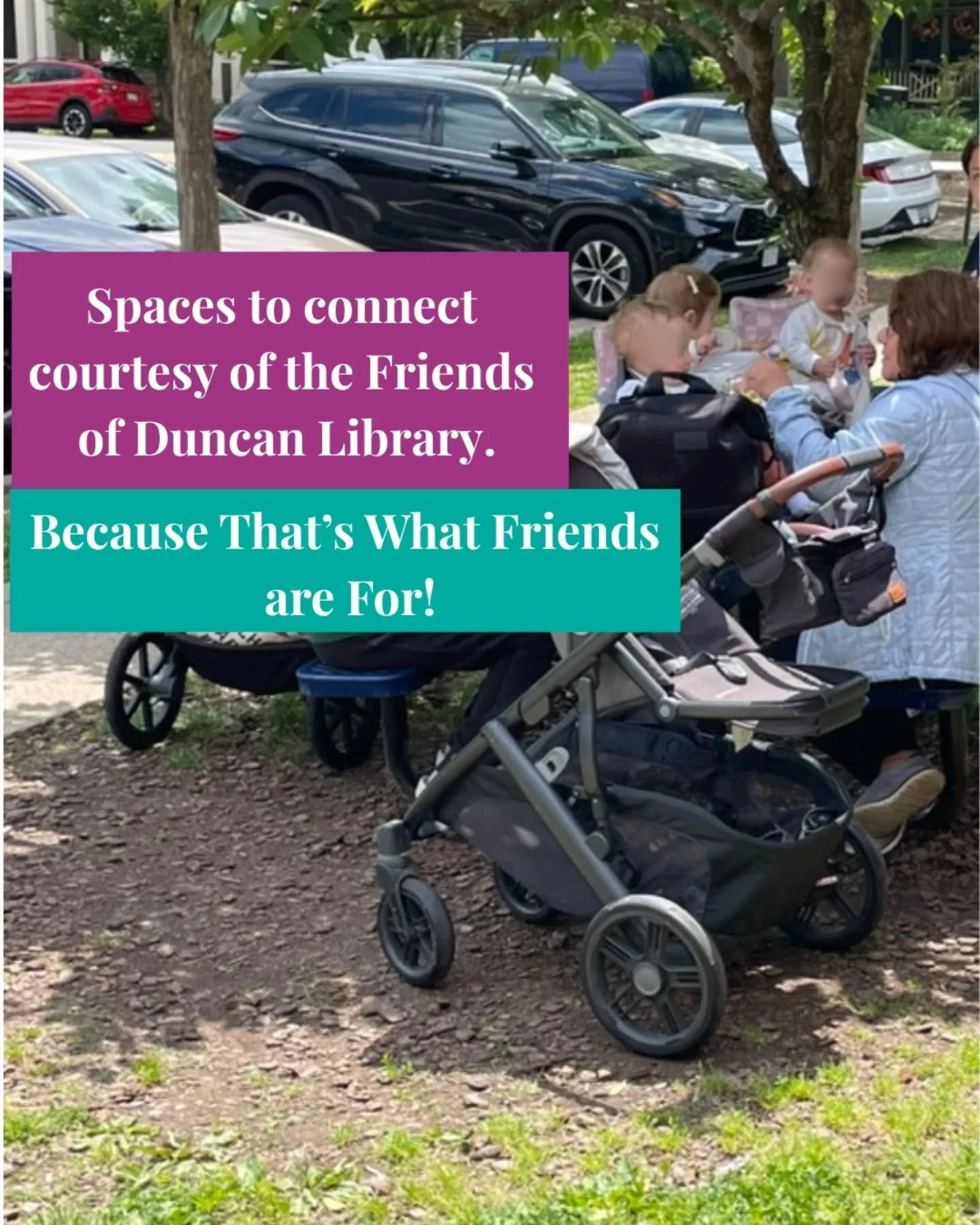 Life moves so fast these days, it can be hard to find a moment to pause and take a breath, or to just connect with others.&nbsp; After your next visit to the library, take a break at one of our picnic tables provided by the Friends of Duncan. Stop by