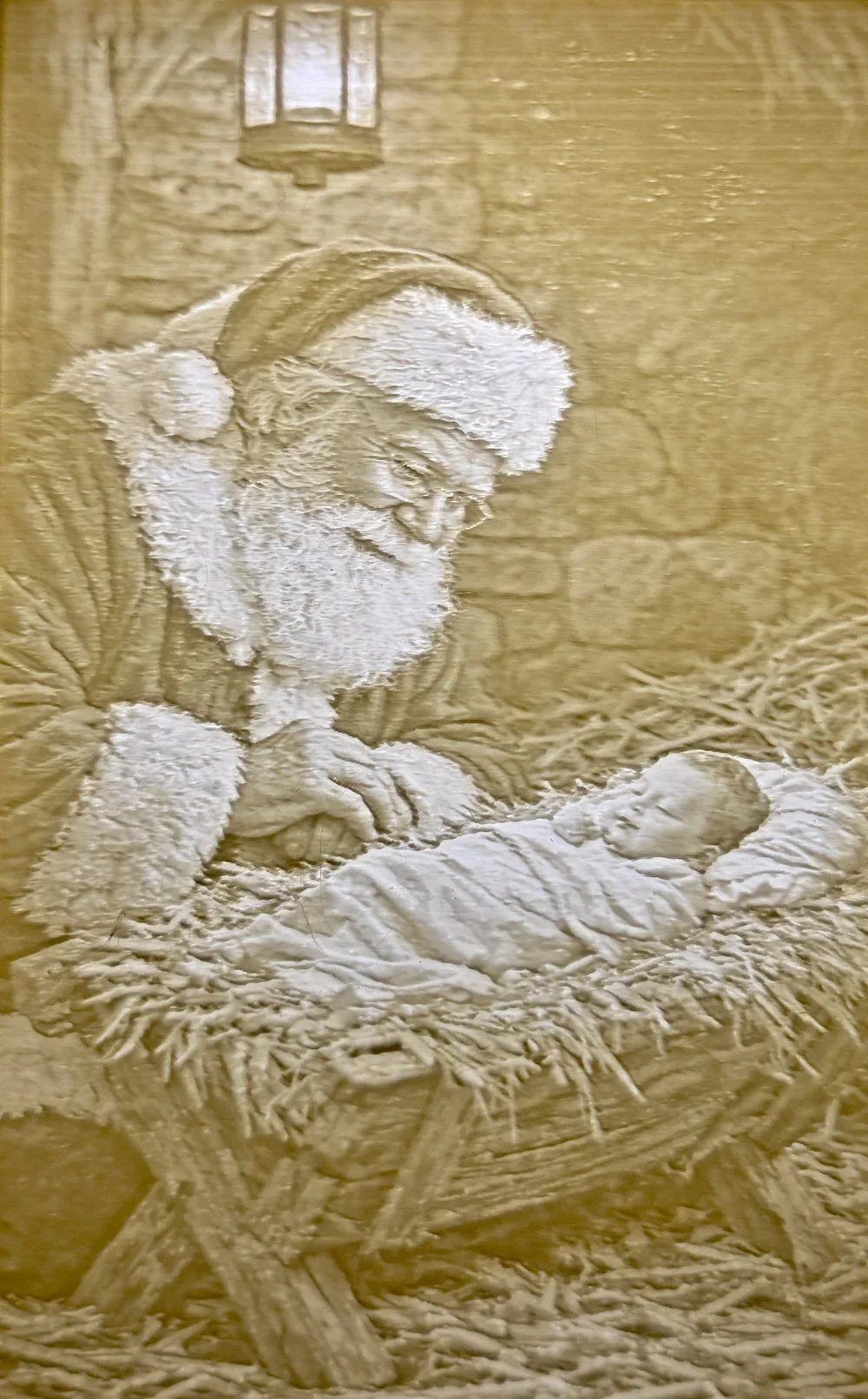 Santa and Baby Jesus Pane
